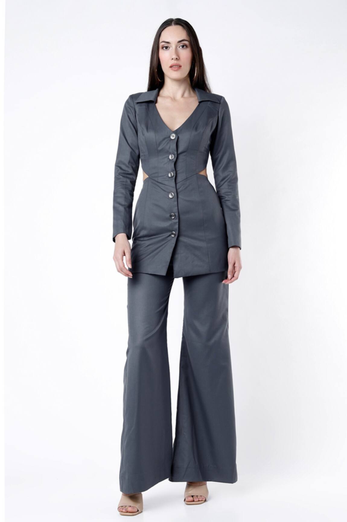 Deme By Gabriella Cut-Out Blazer & Pant Set