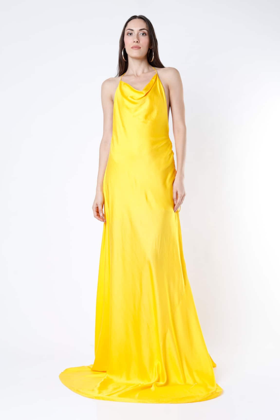 Deme By Gabriella Satin Backless Gown