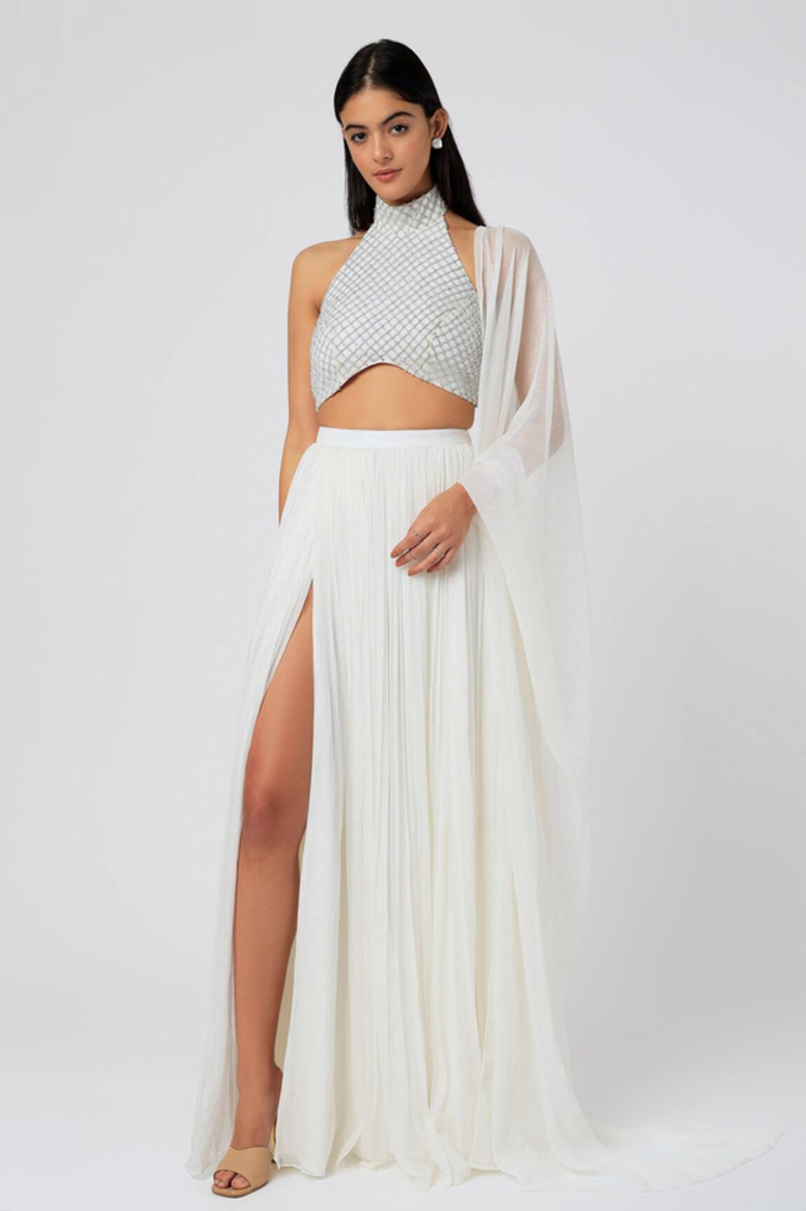 Deme By Gabriella Front Slit Lehenga Set