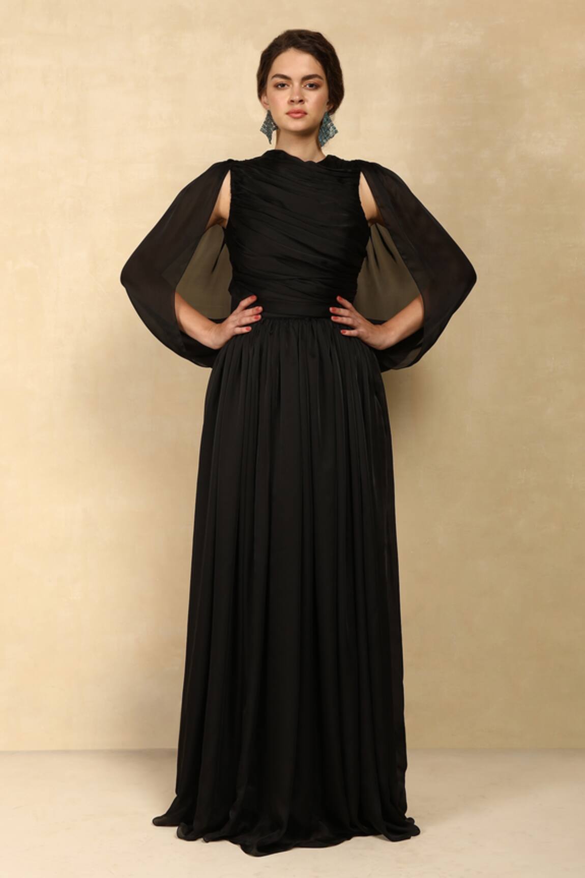 Dania Siddiqui Draped Cape Gown