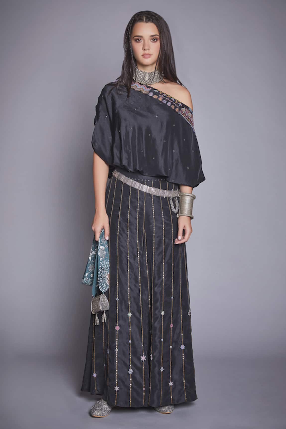 Jade By Monica & Karishma Off Shoulder Top & Pant Set