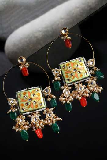Dugran By Dugristyle Kundan Chandbali Earrings