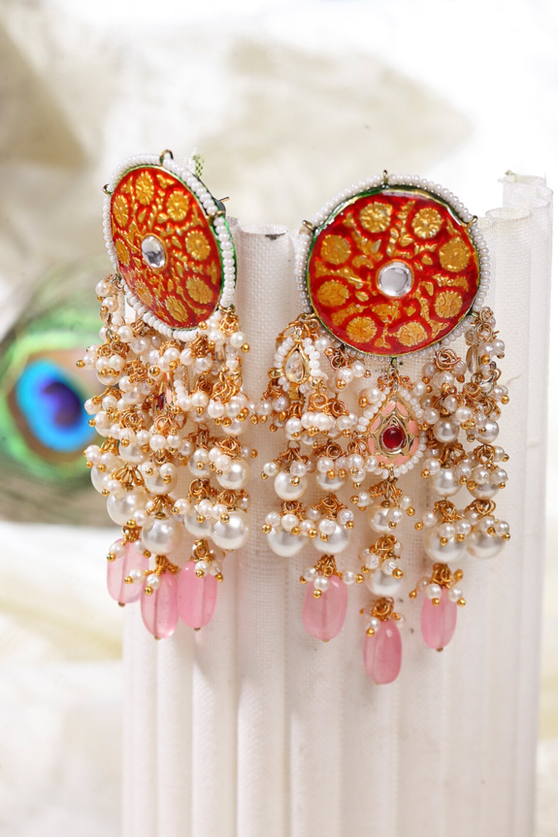 Dugran By Dugristyle Meenakari Dangler Earrings