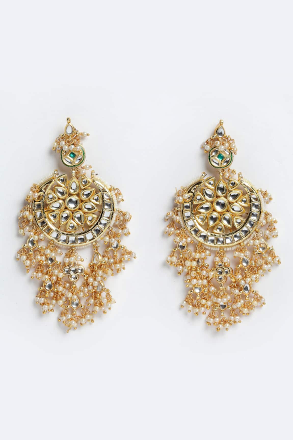Dugran By Dugristyle Kundan Floral Earrings 