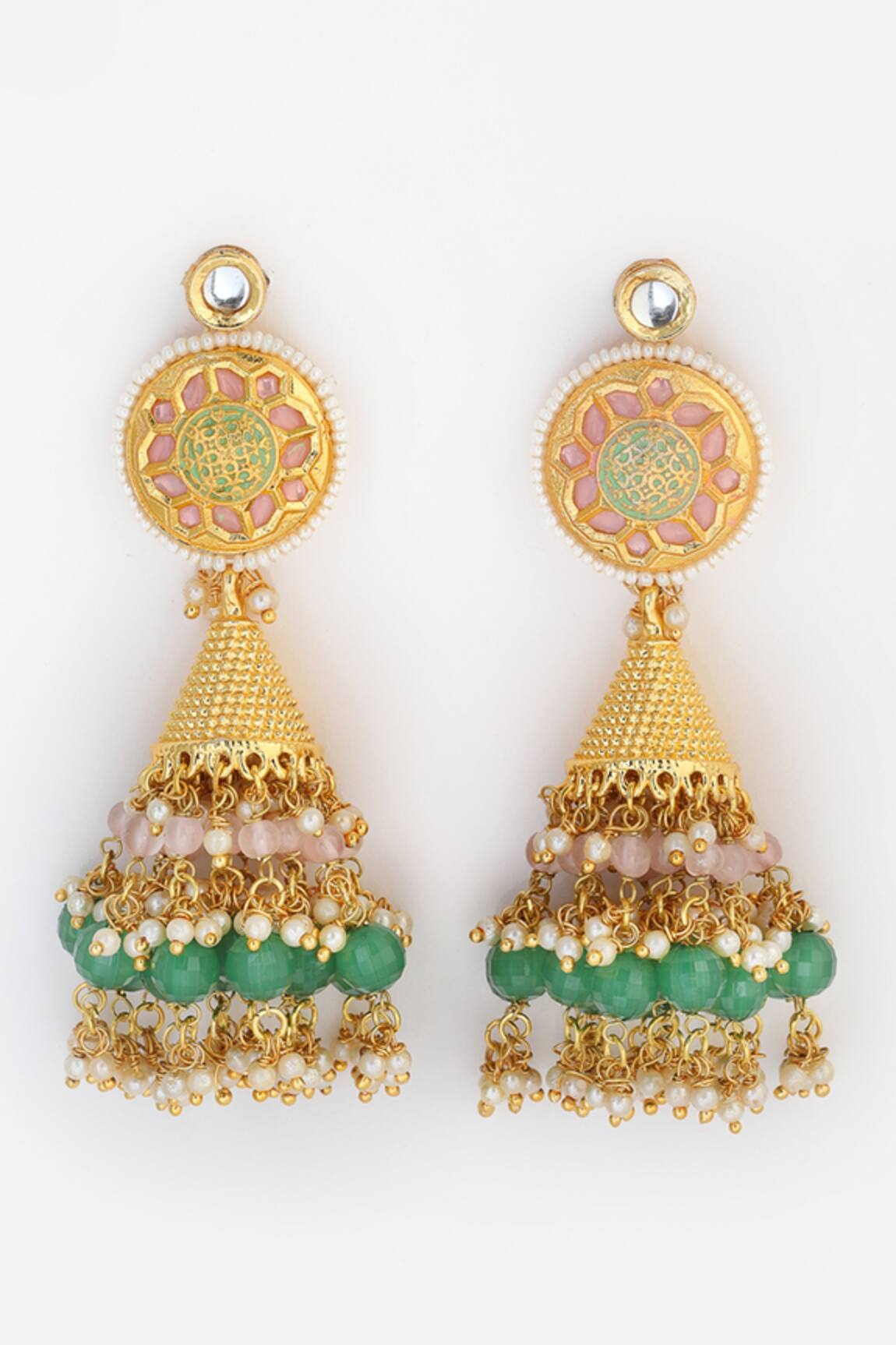 Dugran By Dugristyle Stone Embellished Jhumkas 
