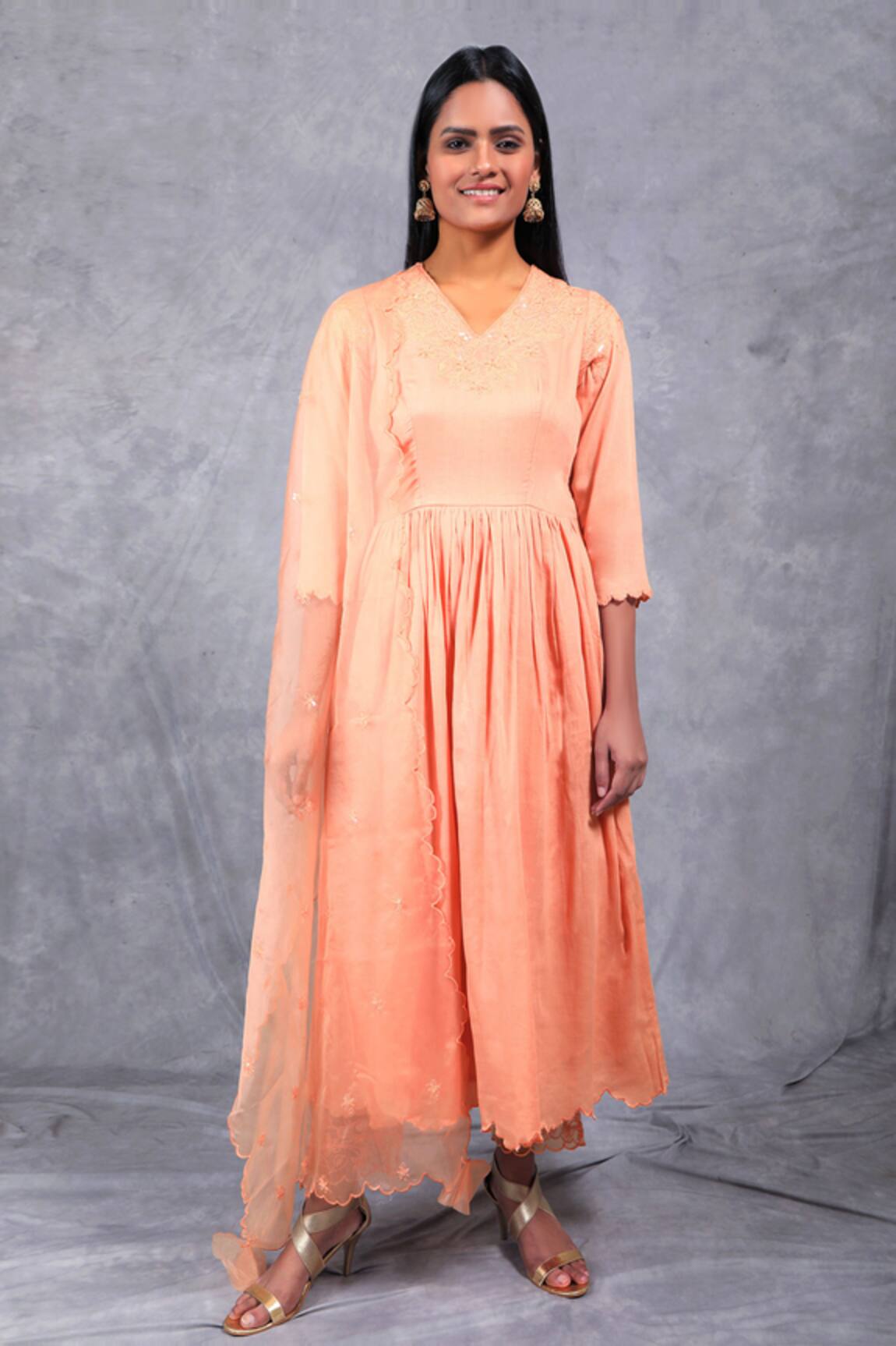 Asaga Chanderi Silk Anarkali Set 