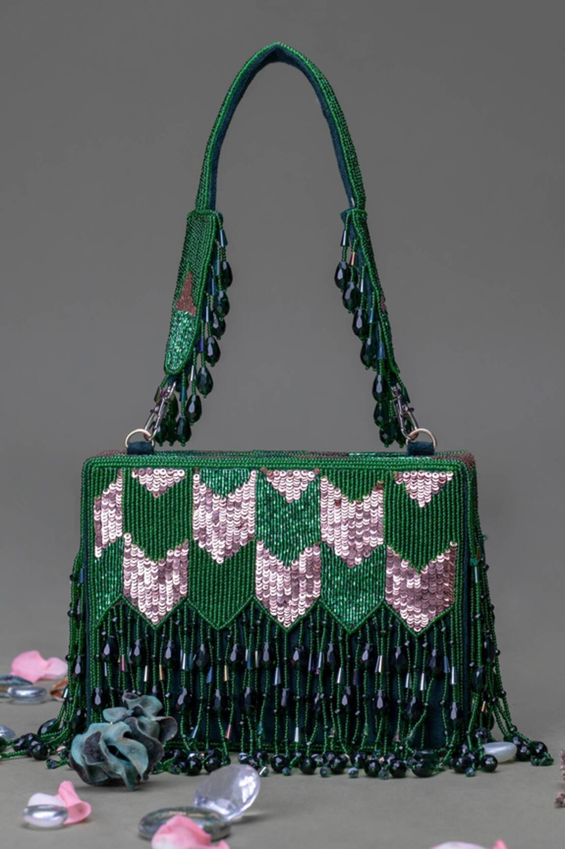 Eena Sequin Embellished Box Clutch