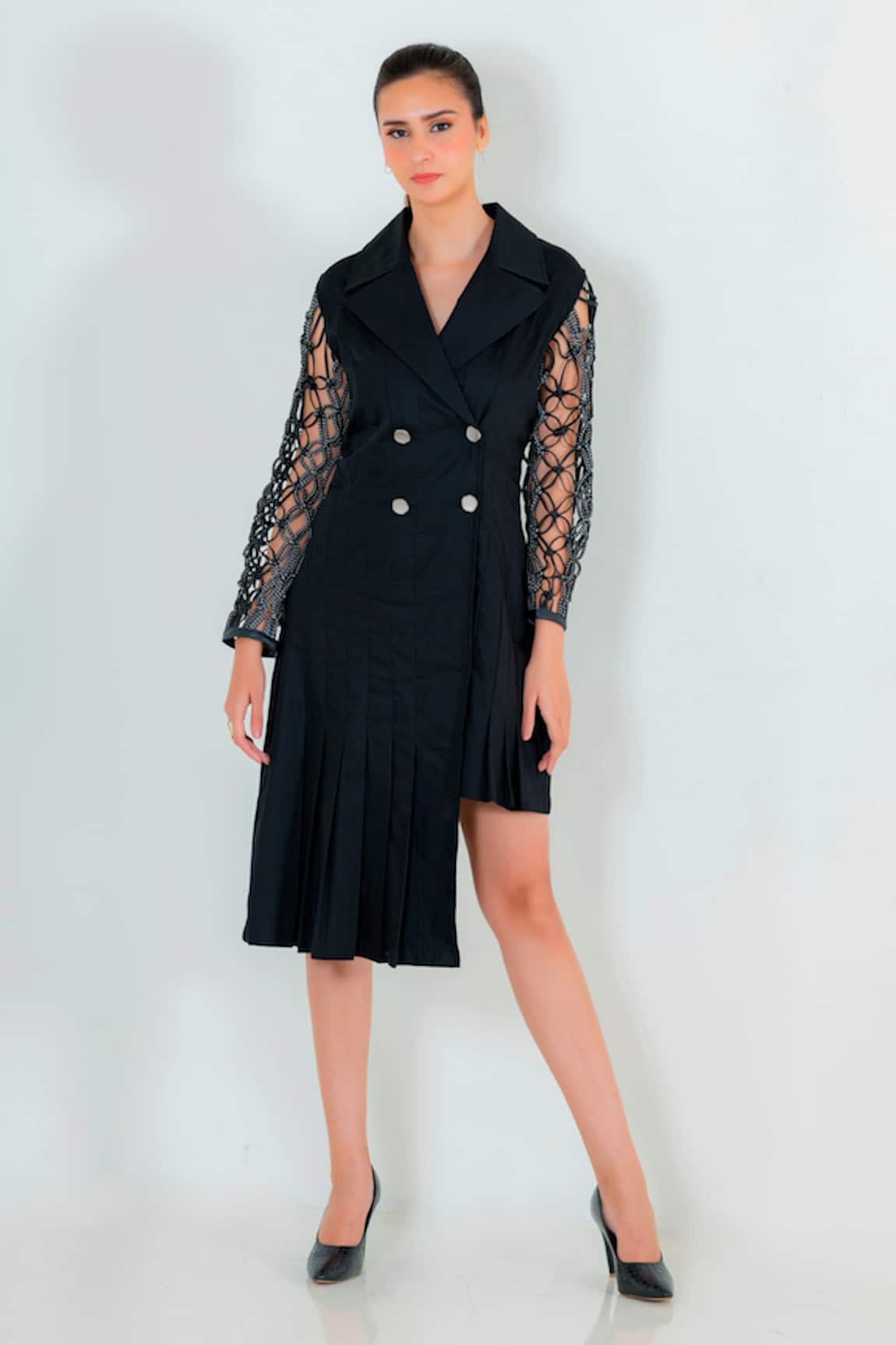 Devina Juneja Knotted Sleeve Dress