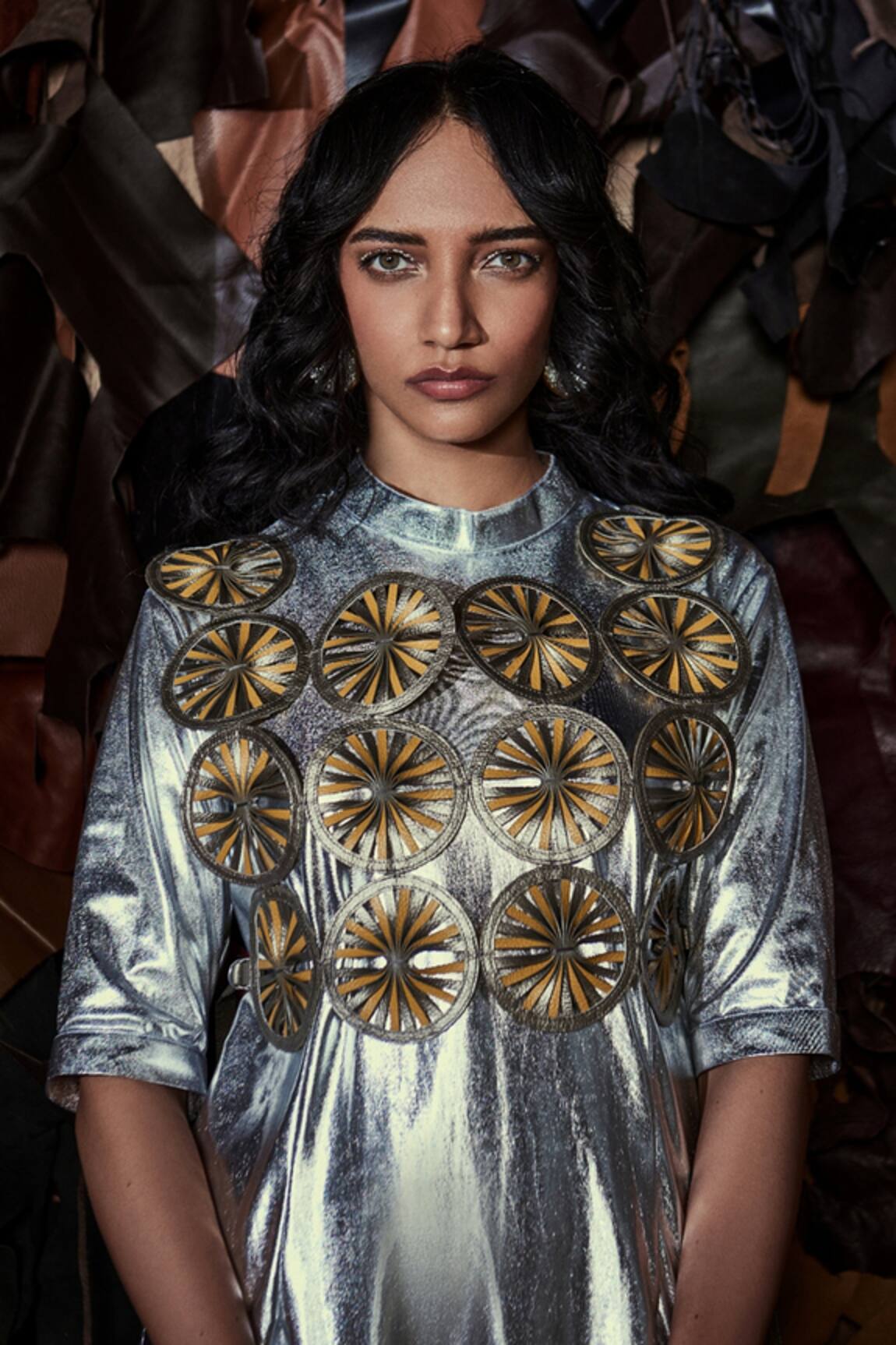 Devina Juneja Harlem Leather Applique Vest 