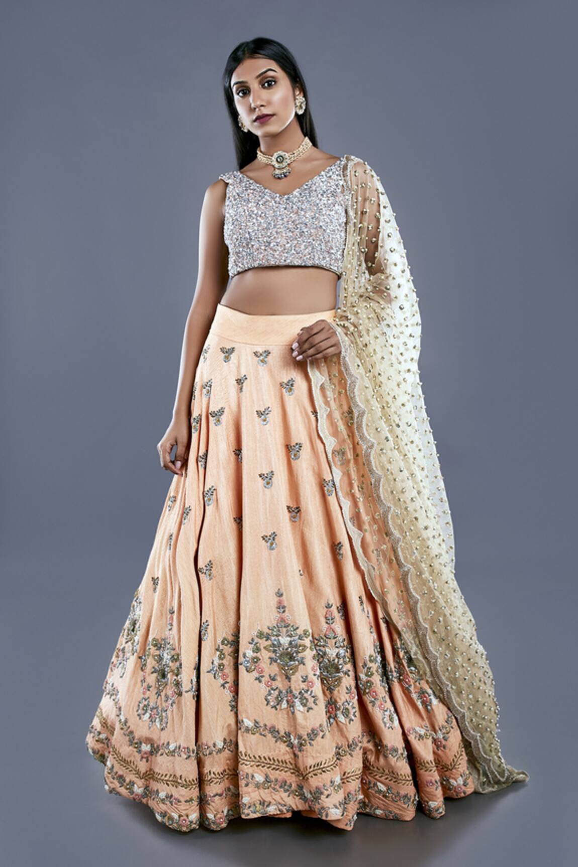 Divya Kanakia Sequins Embroidered Lehenga Set