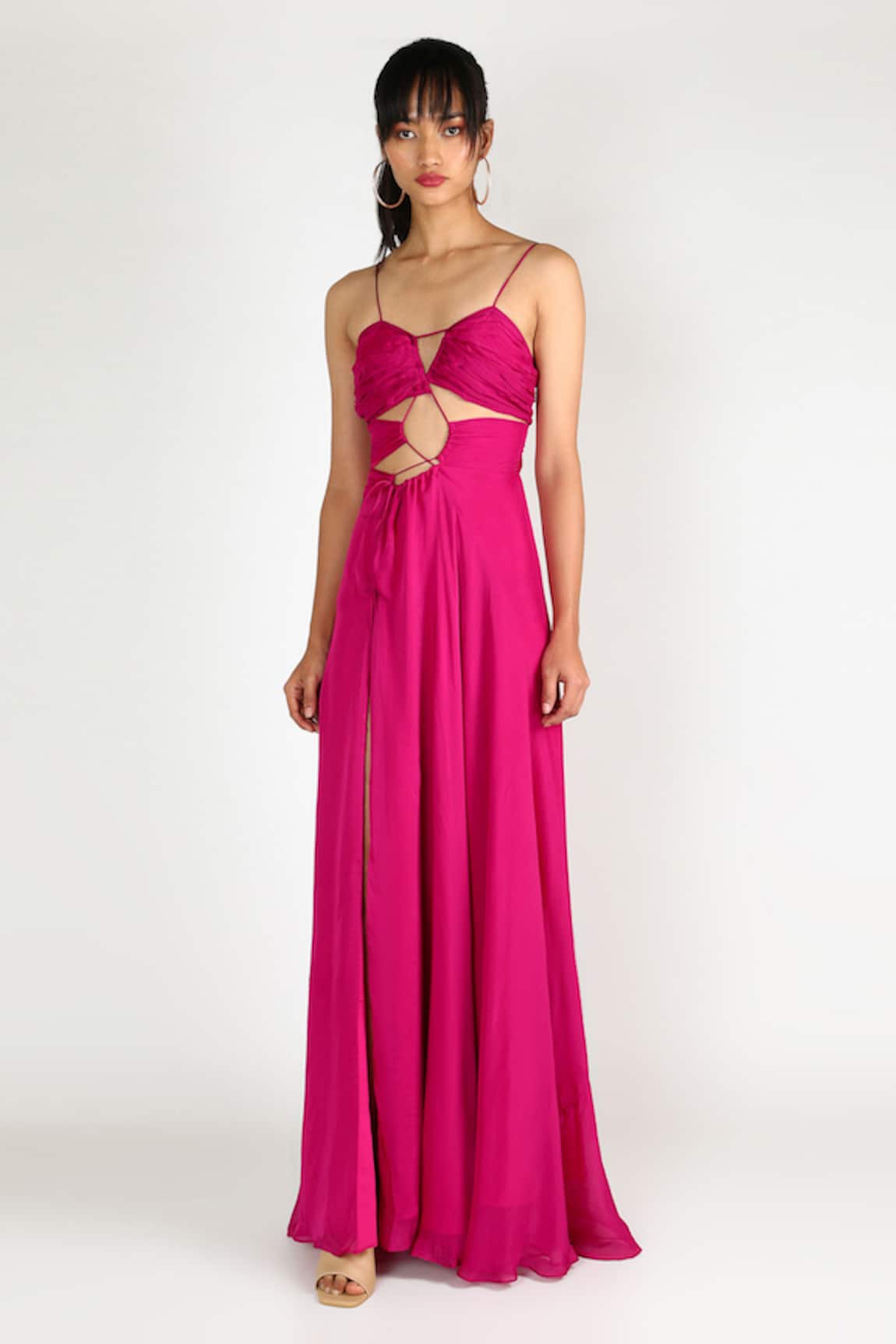 Deme By Gabriella Flared Cutout Gown