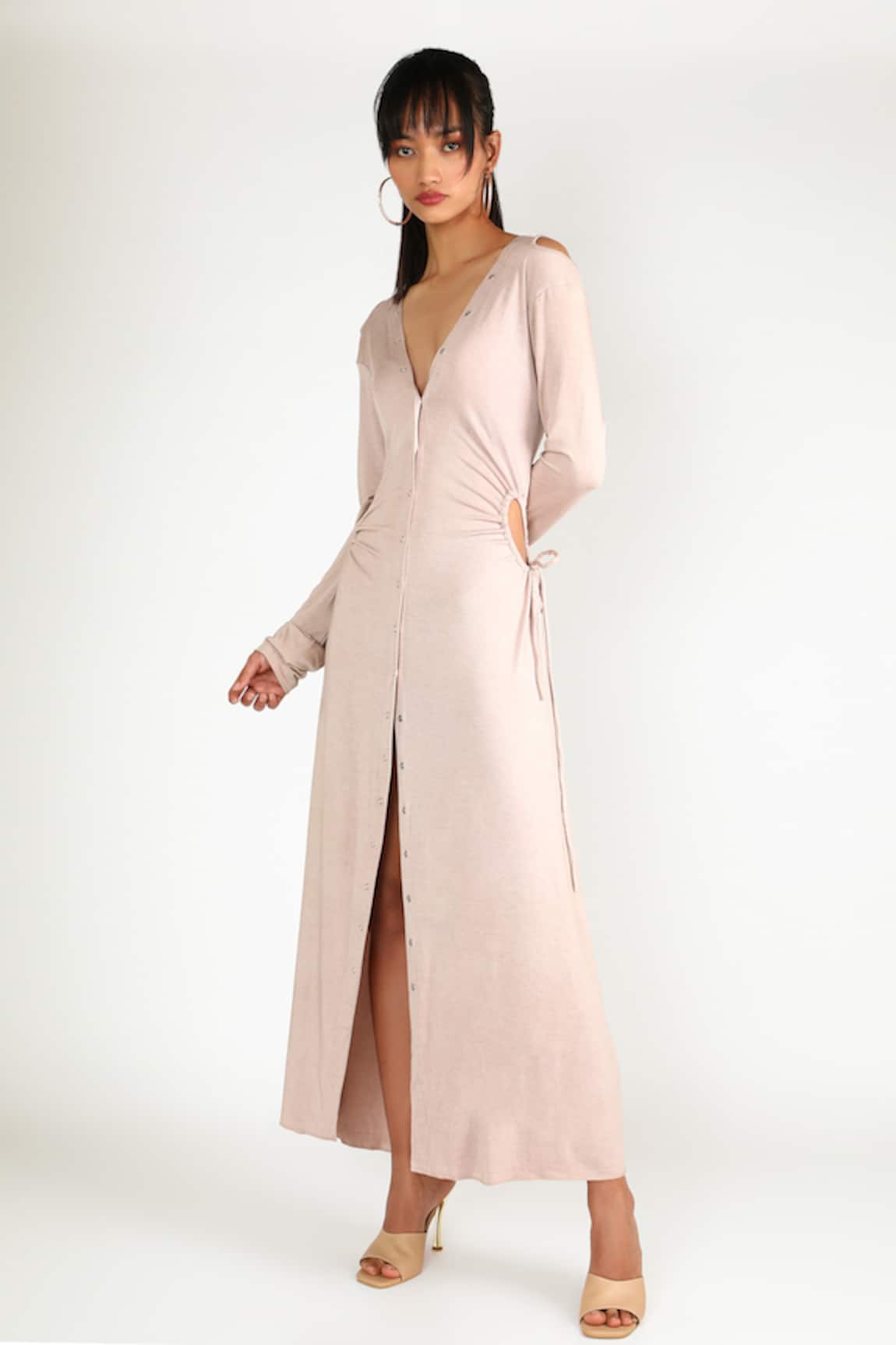 Deme By Gabriella Jersey Cutout Shirt Gown