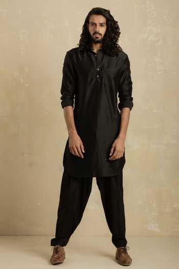 Charkhee Chanderi Pathani Set 