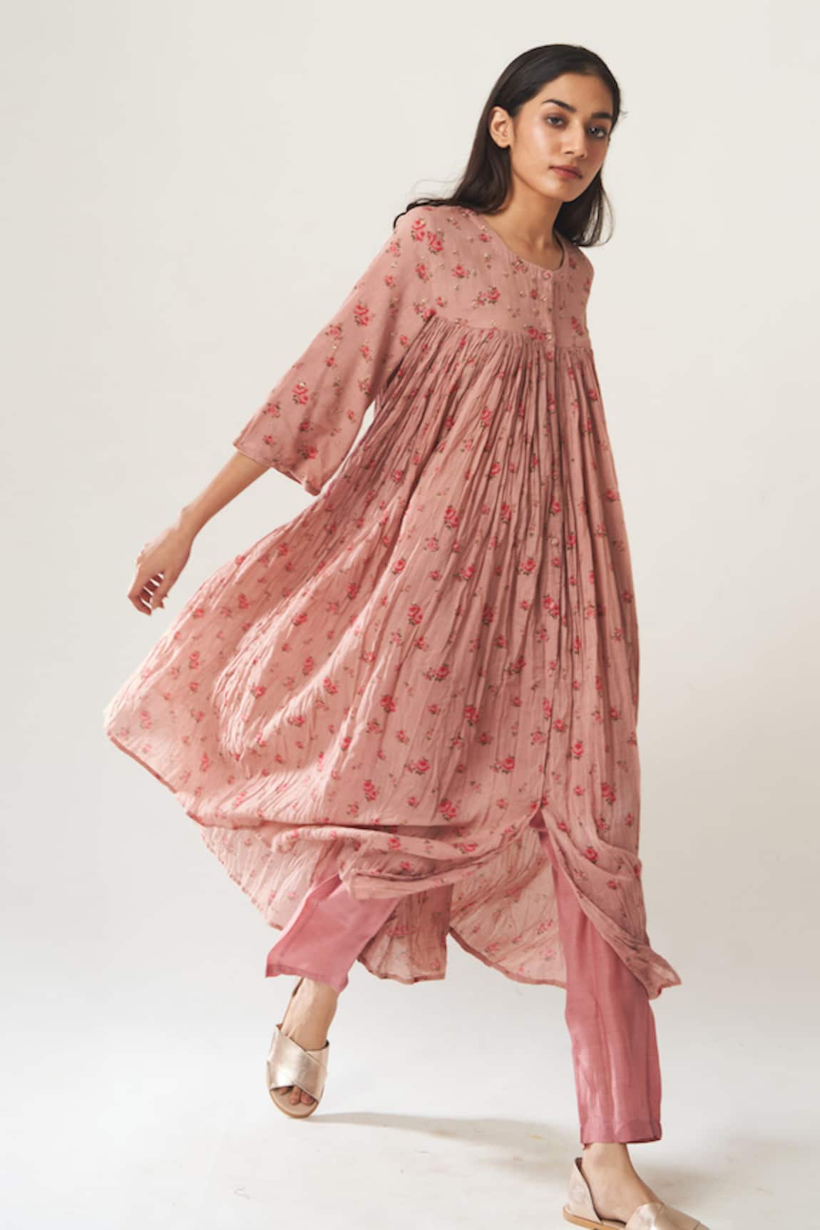 Dot Printed Anarkali & Pant Set 