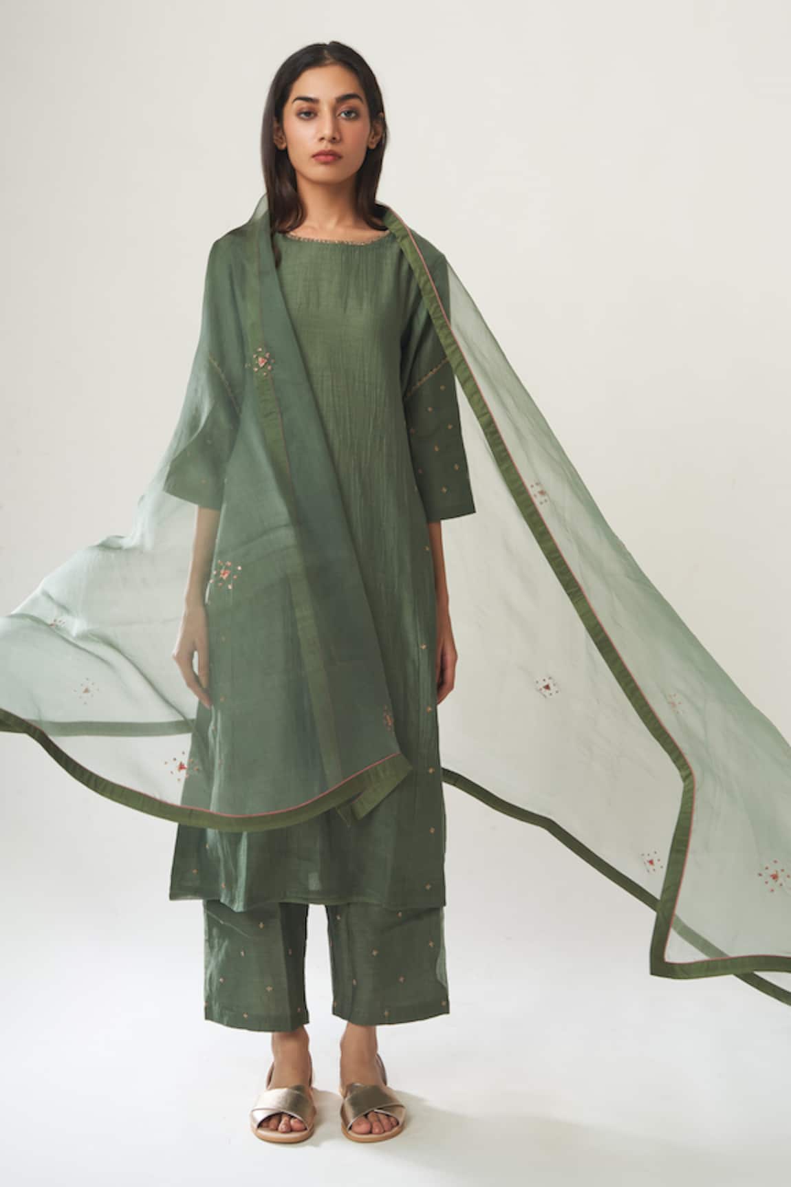 Dot Chanderi Kurta Set 