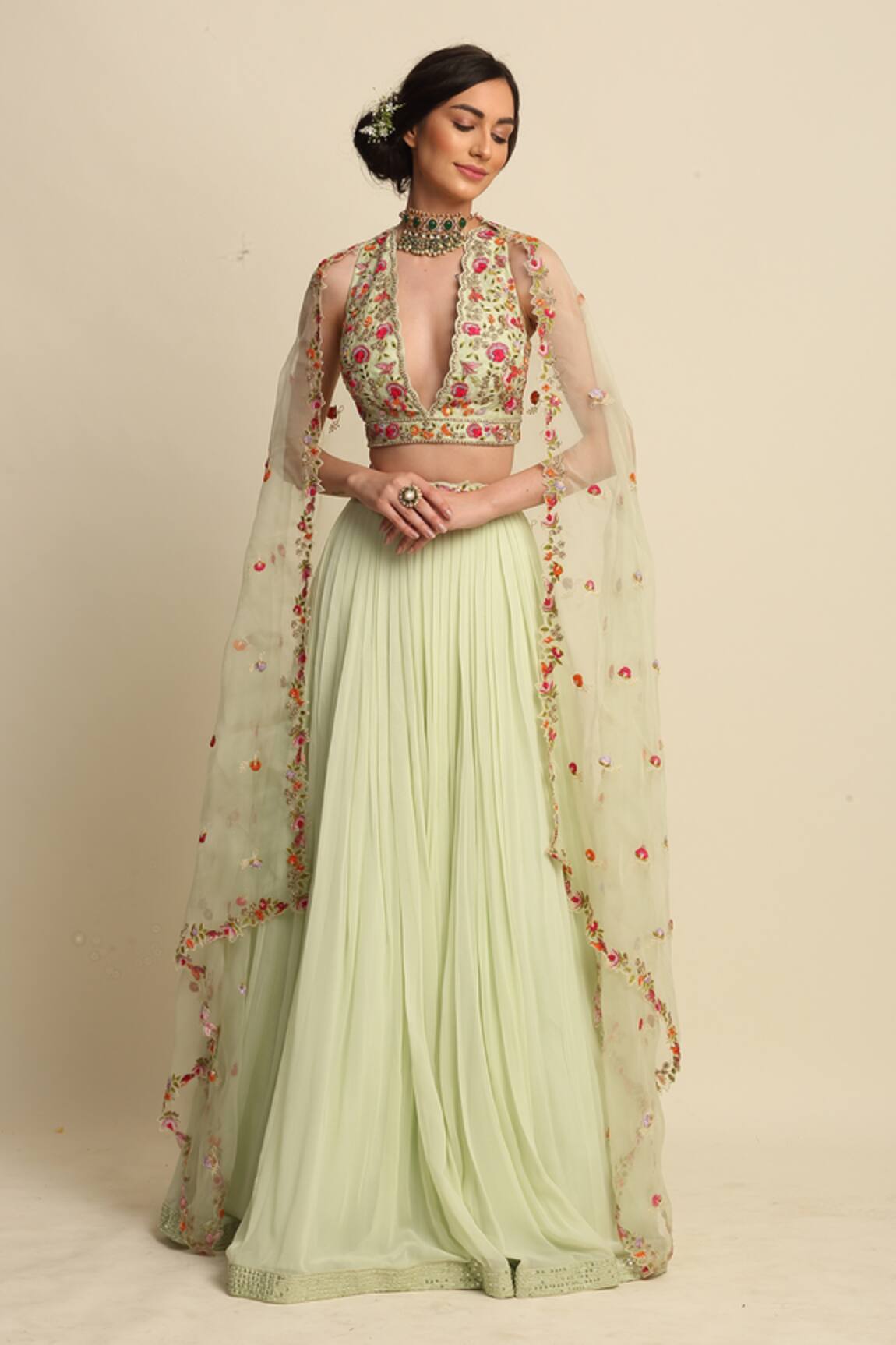 Priyanka Jain Chanderi Lehenga Set 