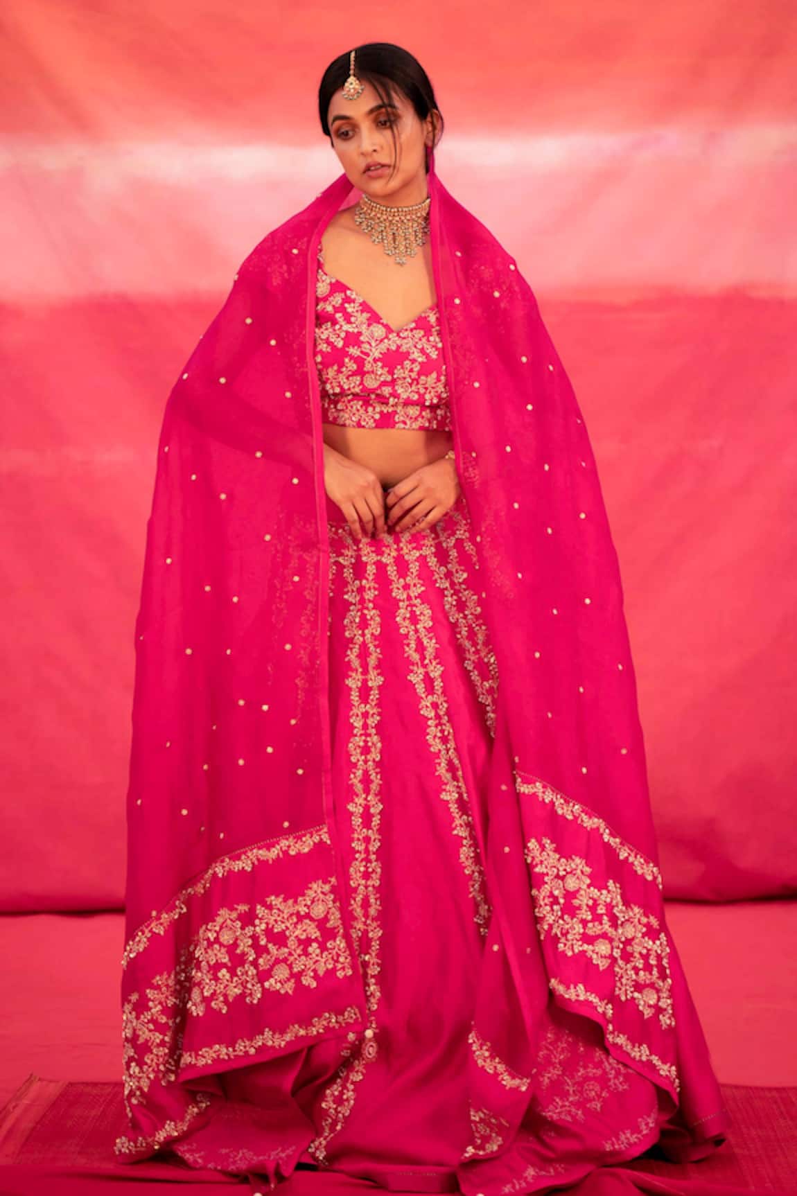 Deep Thee Floral Jaal Embroidered Lehenga Set