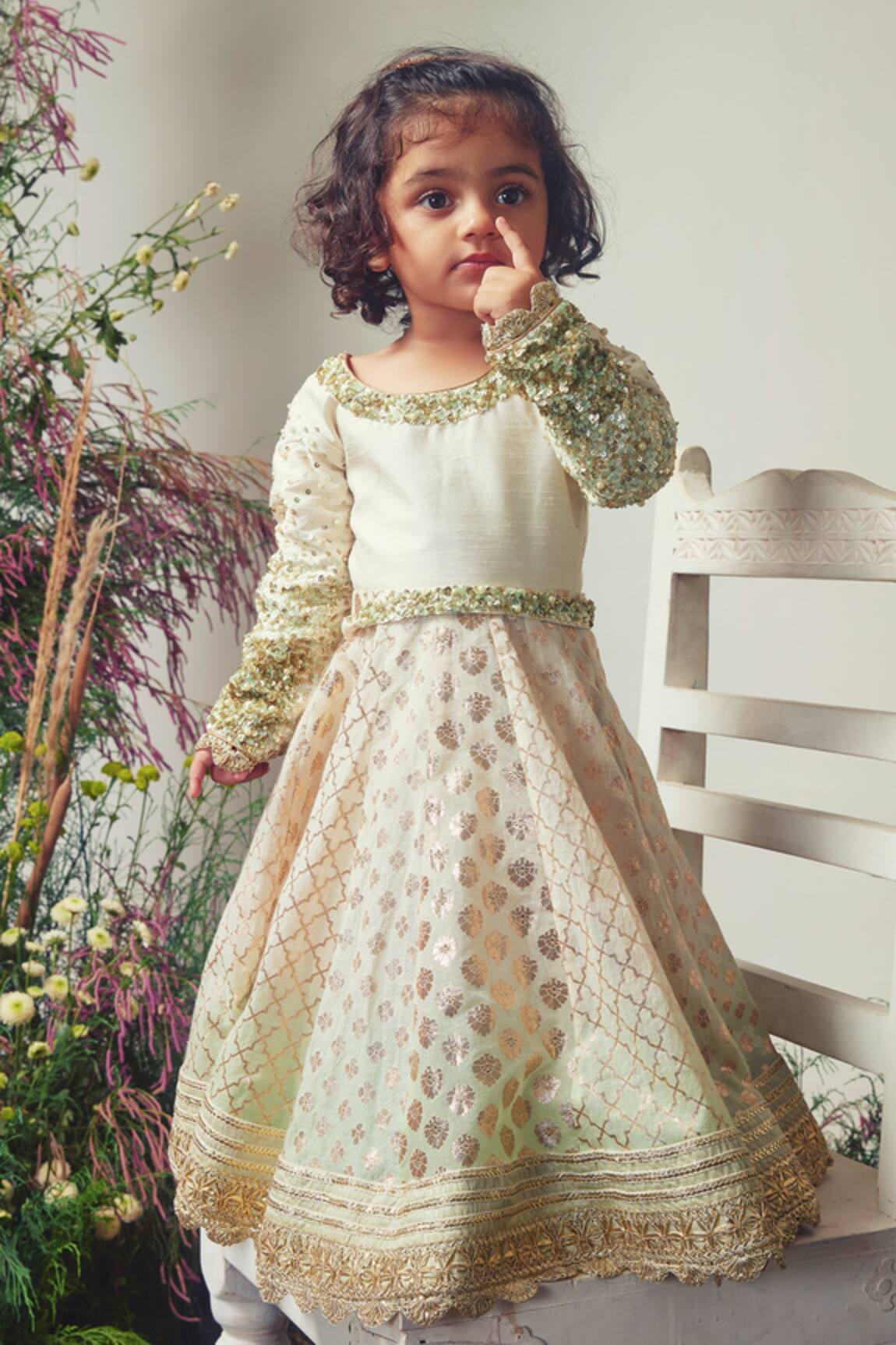 Priyanka Jain Embroidered Chanderi Anarkali 