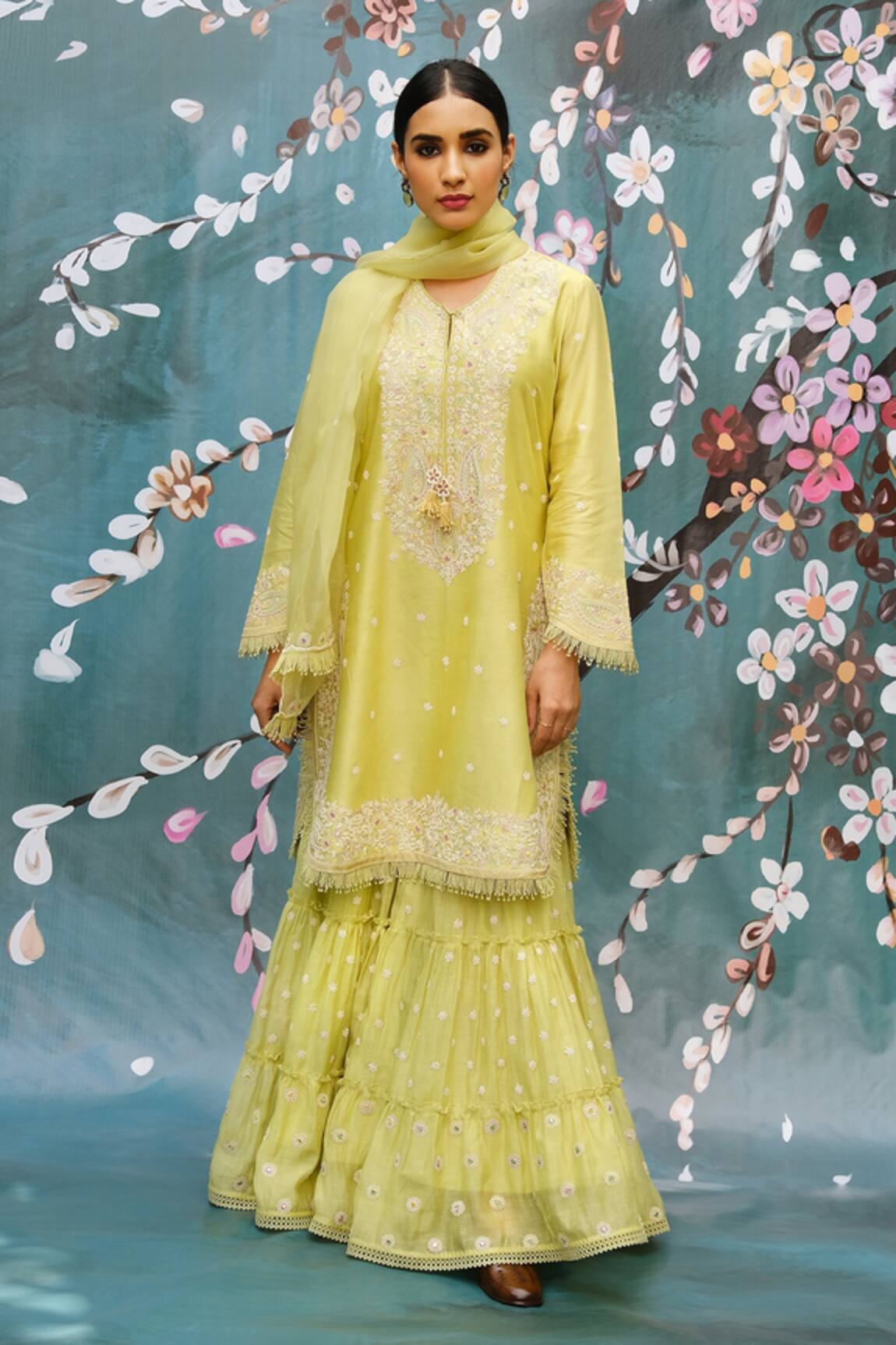 Label Niti Bothra Dori Work Kurta Sharara Set 