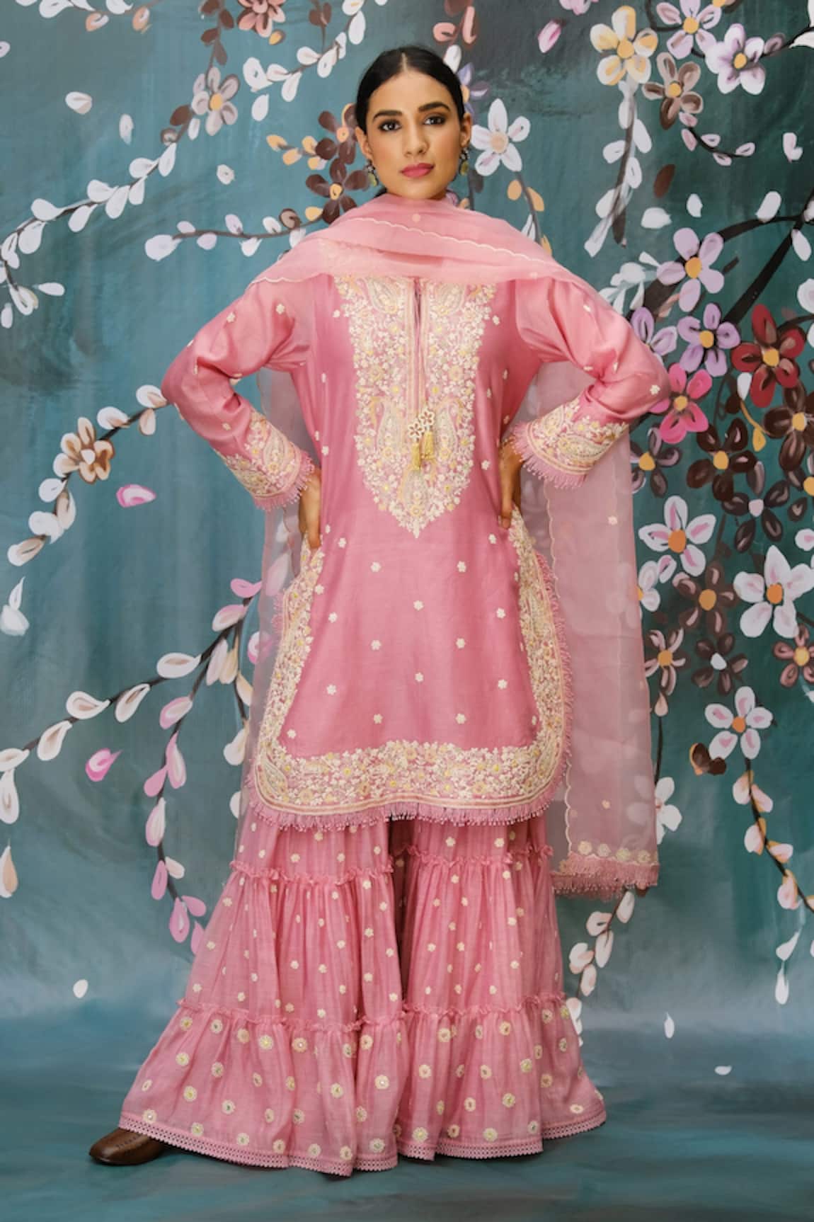 Label Niti Bothra Dori Work Kurta Sharara Set 