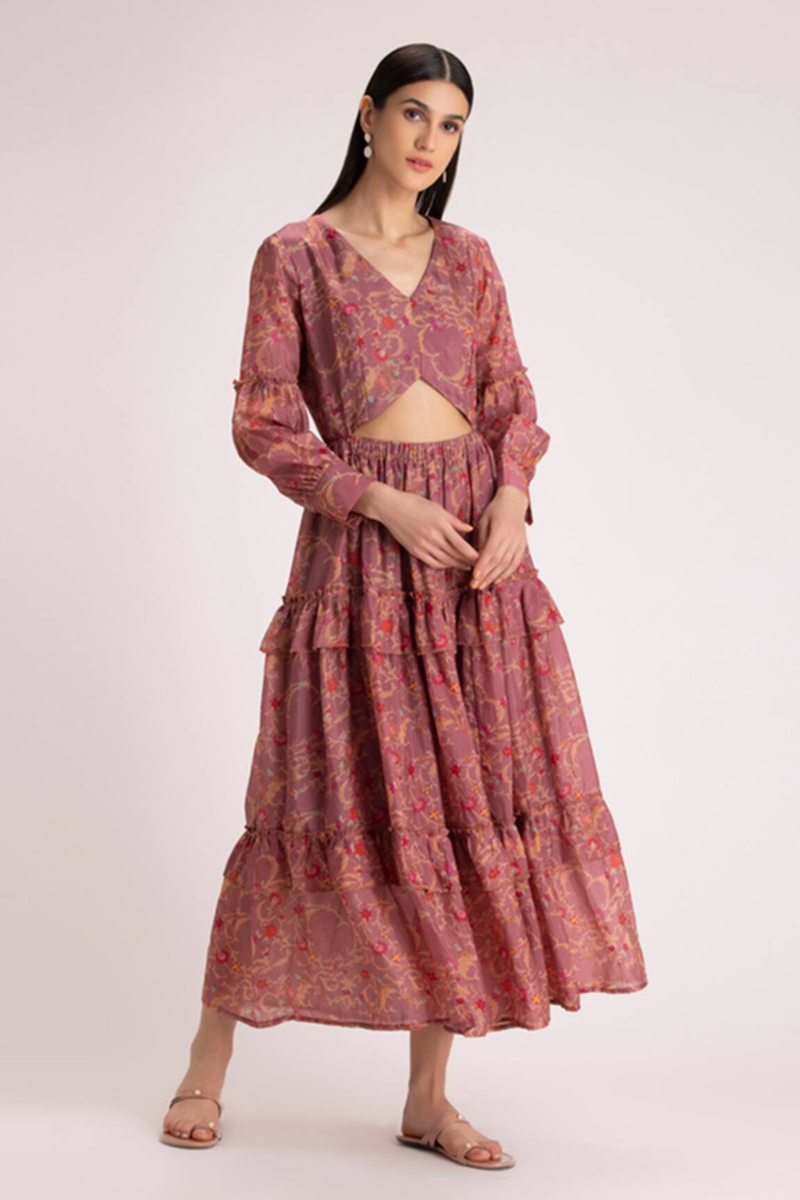 Koashee By Shubitaa Floral Print Cutout Dress