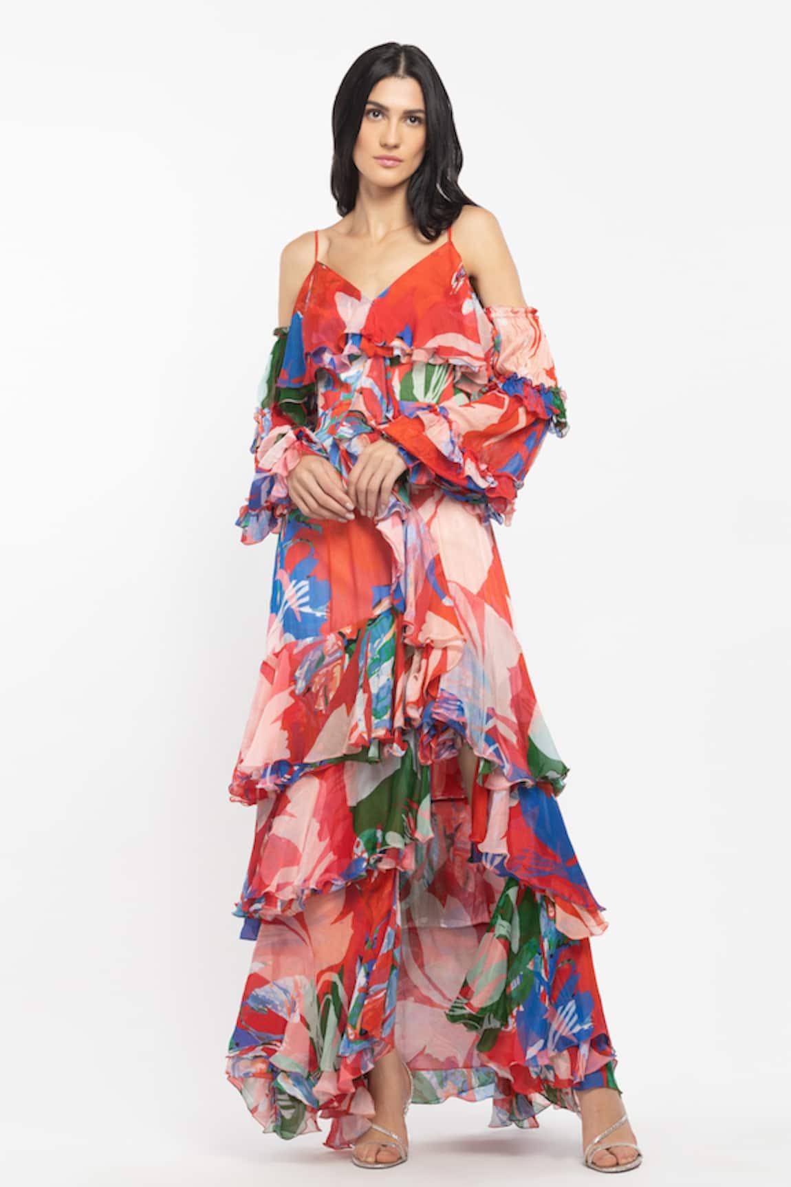 Mandira Wirk Resort Printed Layered Dress