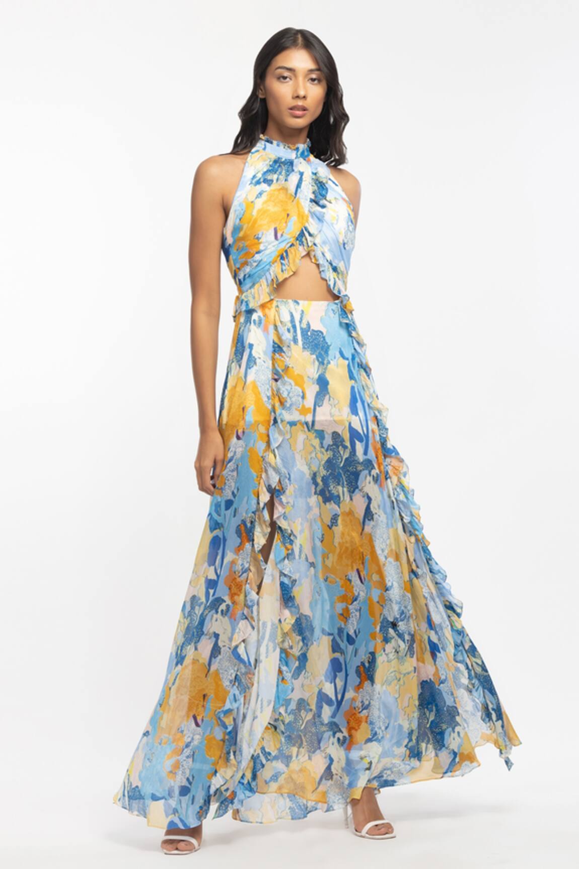 Mandira Wirk Resort Halter Printed Dress