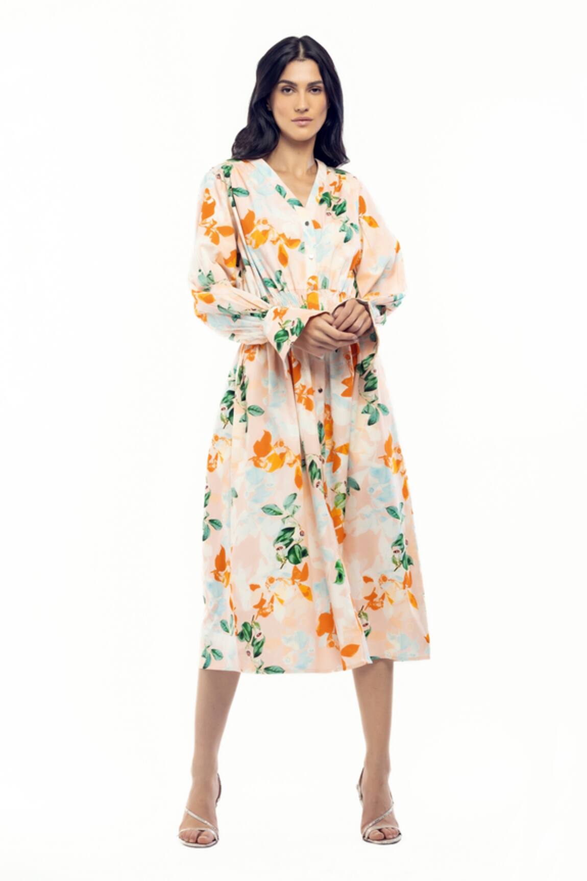 Mandira Wirk Resort Floral Print Shirt Dress