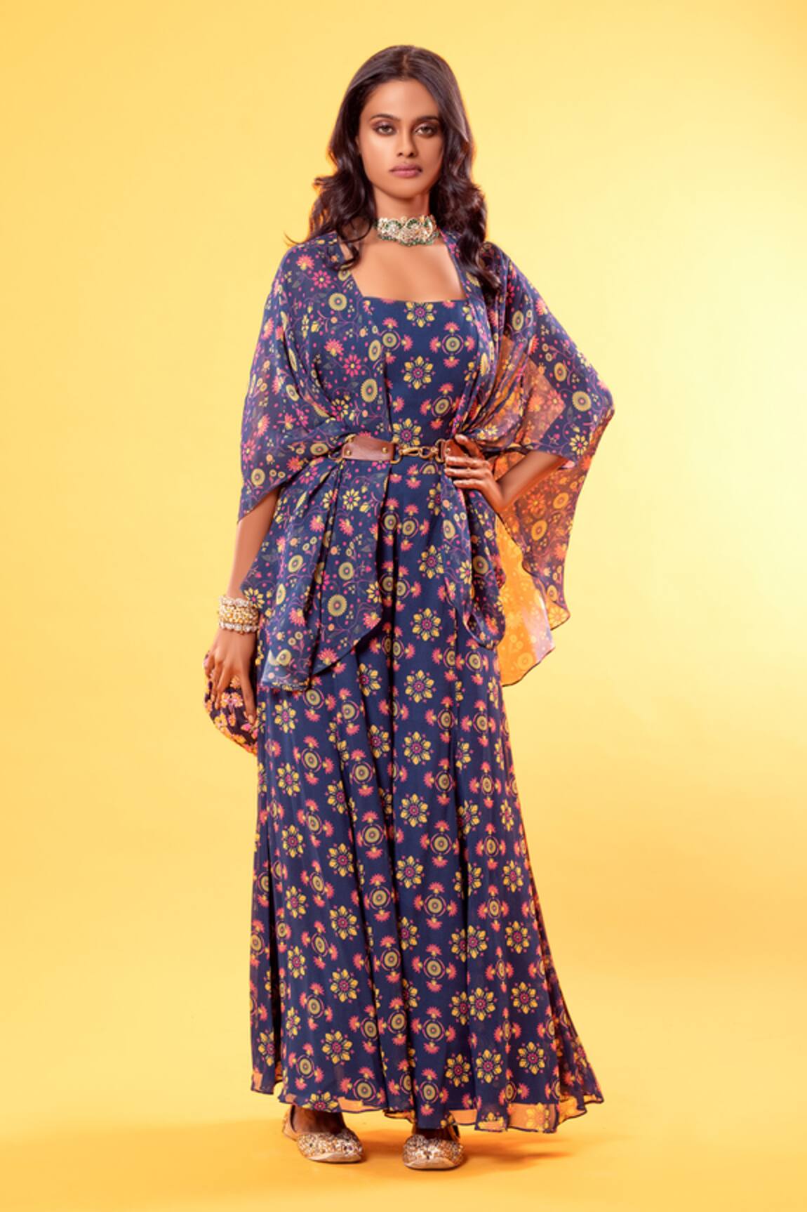 DiyaRajvvir Printed Jumpsuit with Jacket  