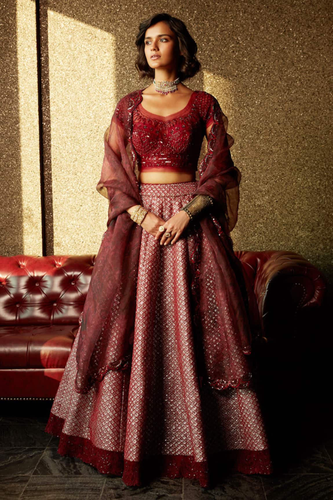 Jade By Monica & Karishma Embroidered Bridal Lehenga Set