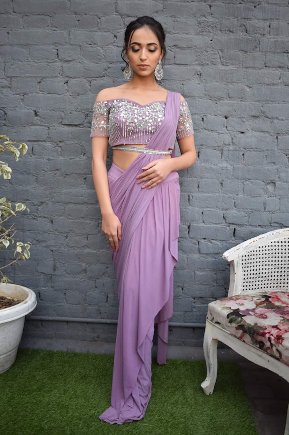Parul Gandhi Pre-Draped Saree Set 