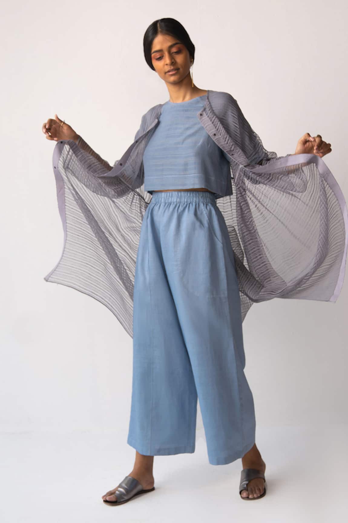 Urvashi Kaur Cotton Linen Flared Pant