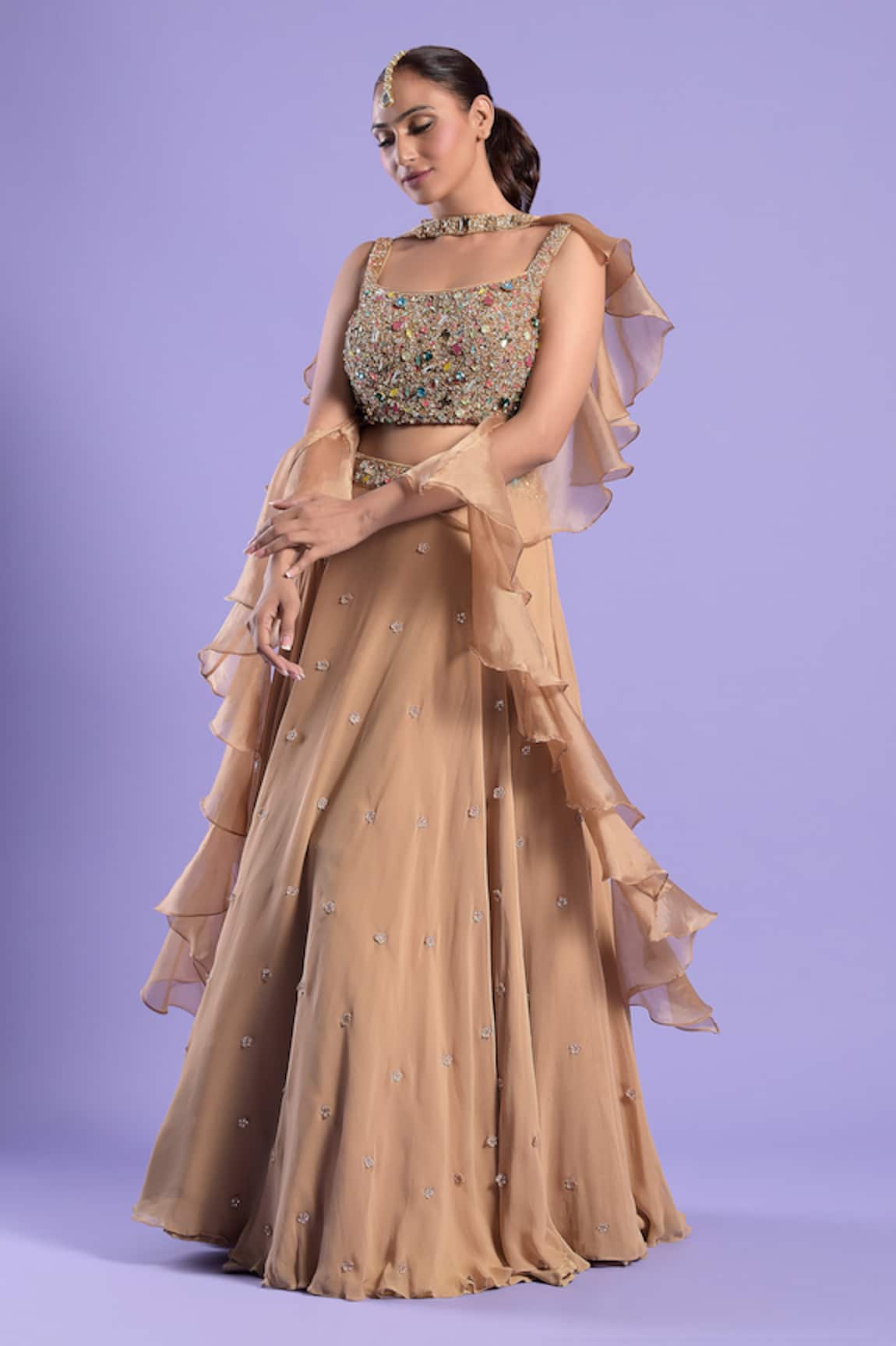 Two Sisters By Gyans Embroidered Lehenga Set 