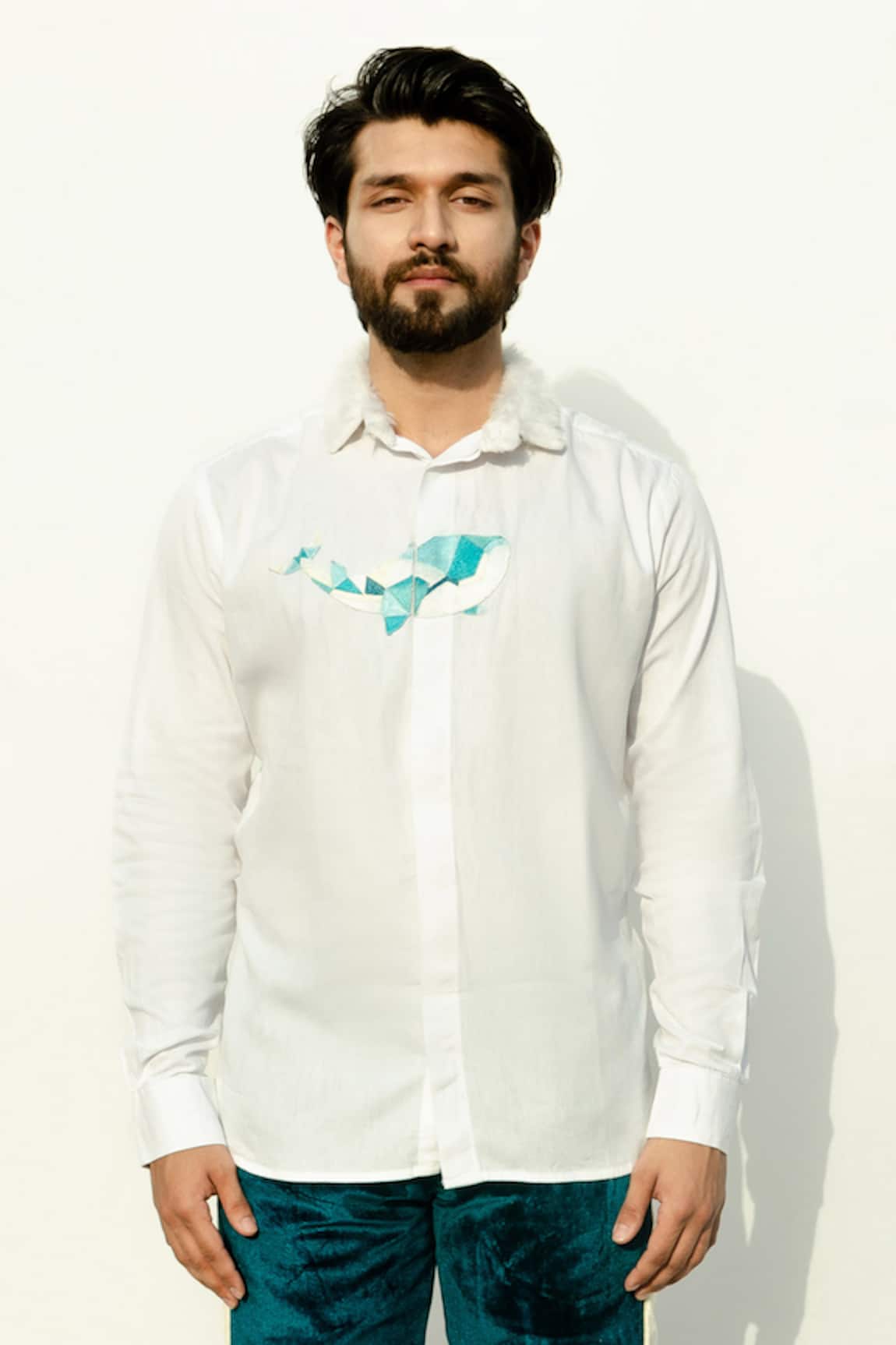 Runit Gupta Cotton Embroidered Shirt 