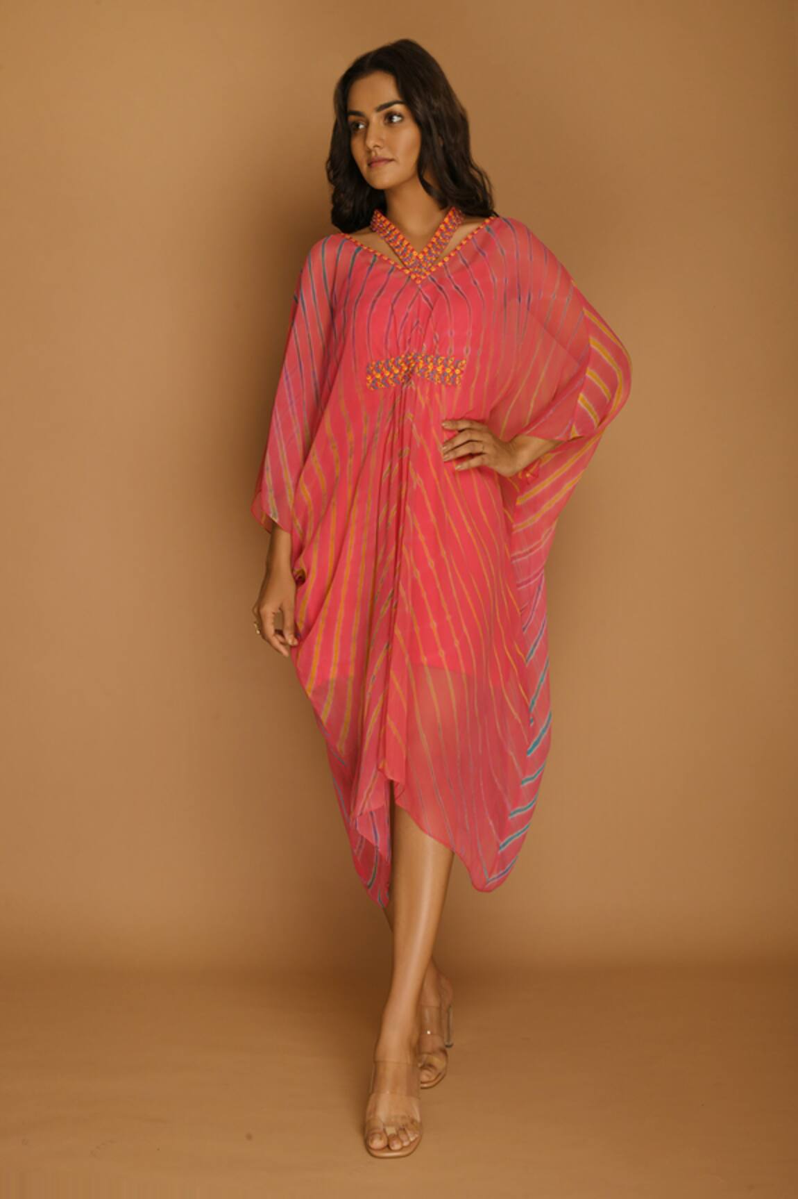 K-Anshika Striped Kaftan Dress