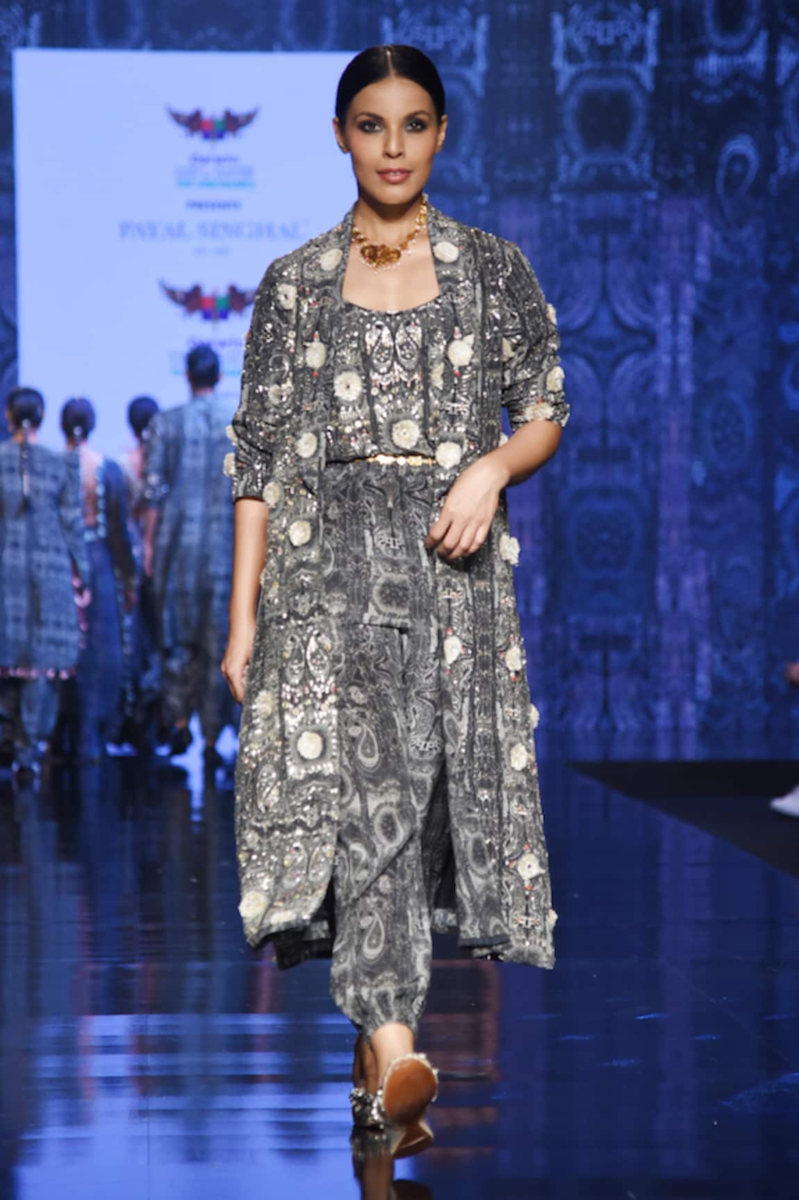 Payal Singhal Asma Print Pant Set With Long Blazer
