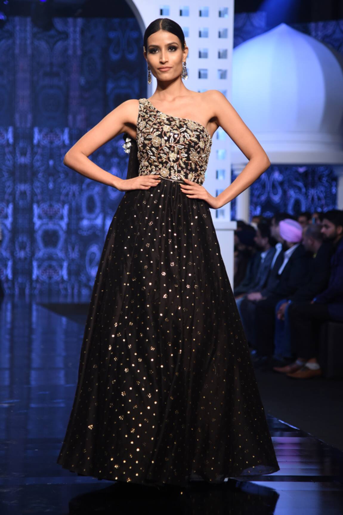 Payal Singhal One Shoulder Draped Gown 