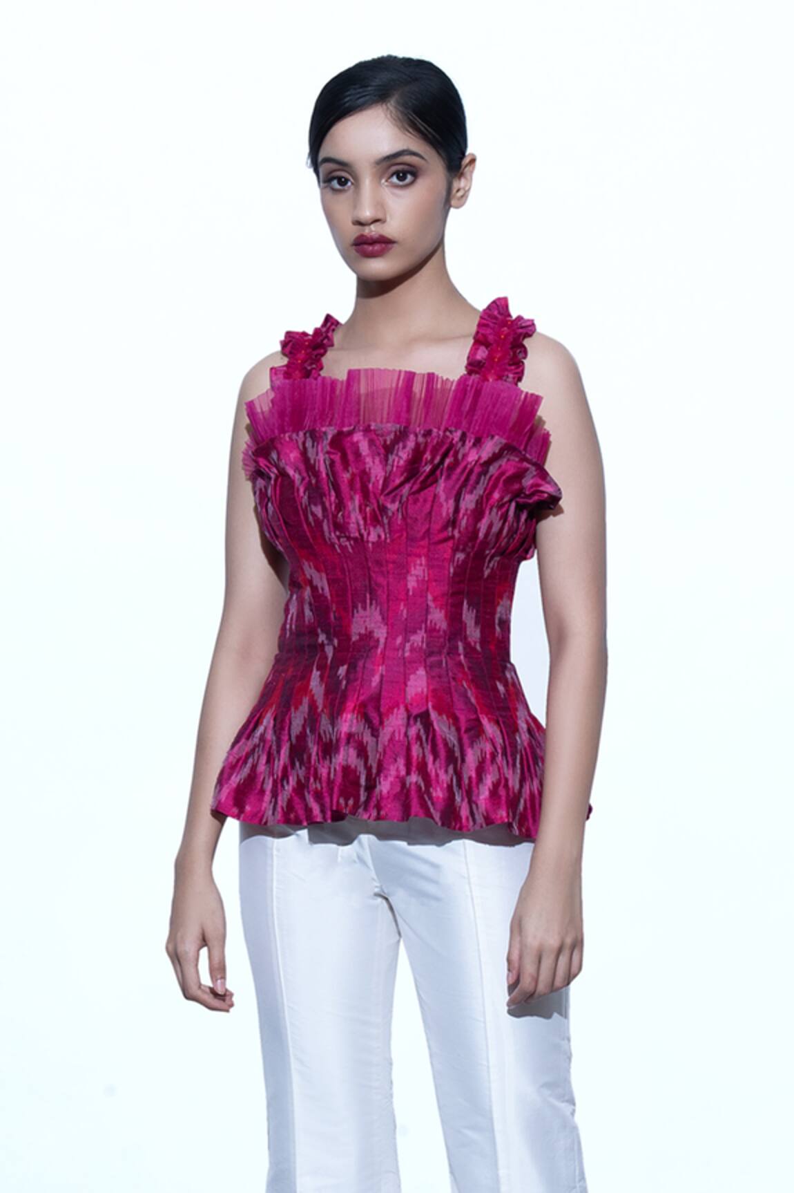 Shriya Som Pleated Peplum Top
