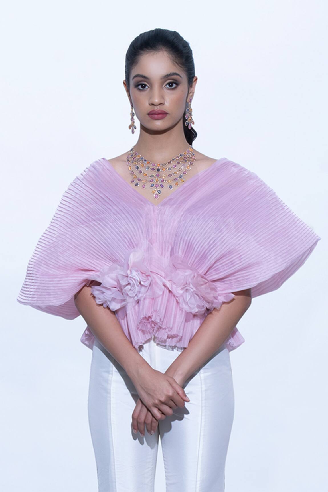 Shriya Som Pleated Organza Top