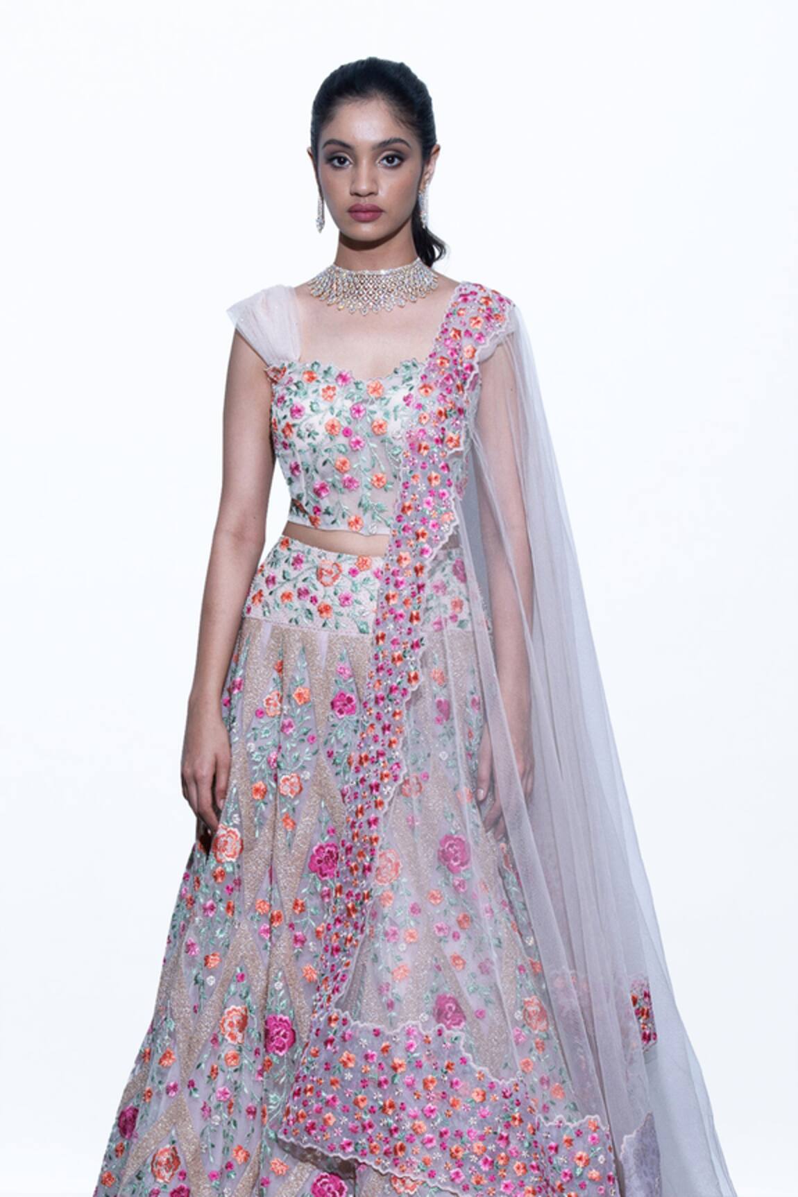 Shriya Som Floral Embroidered Dupatta