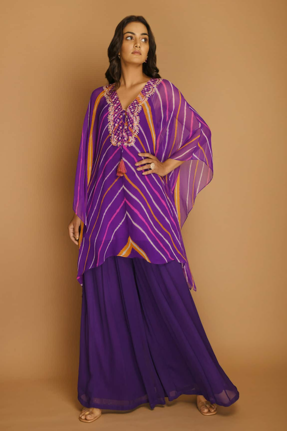 k-anshika Printed Kaftan & Palazzo Set