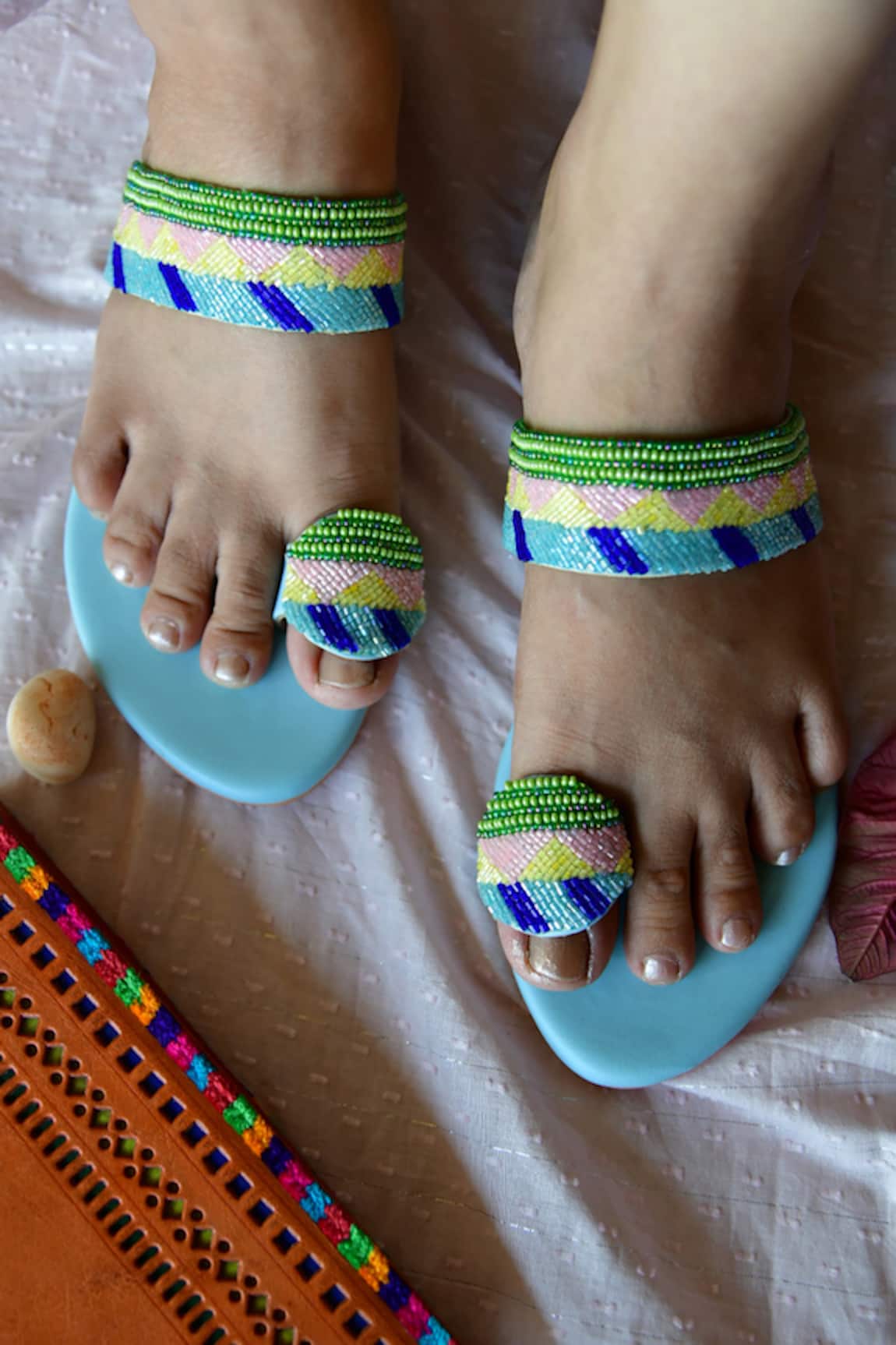 Dhwni Singhvi Astric Embellished Toe Ring Flats