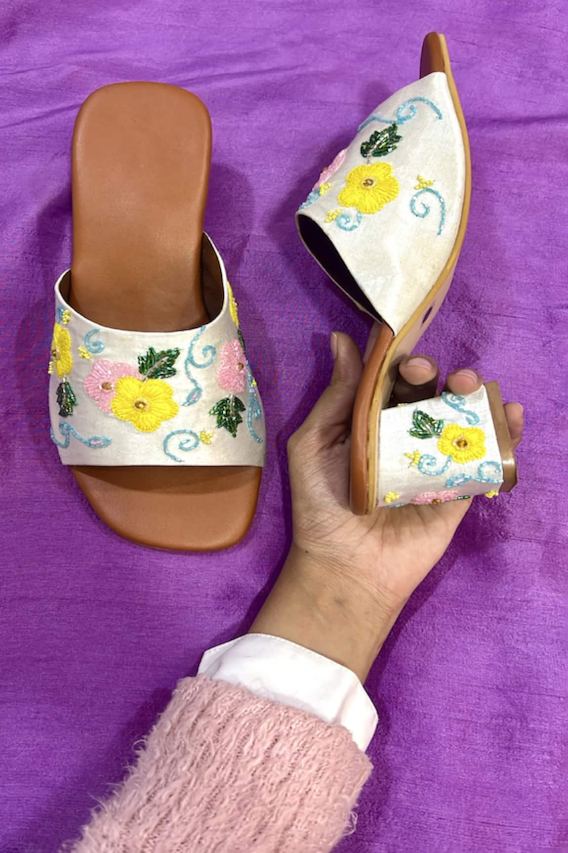 Dhwni Singhvi Shandaar Floral Embroidered Block Heels