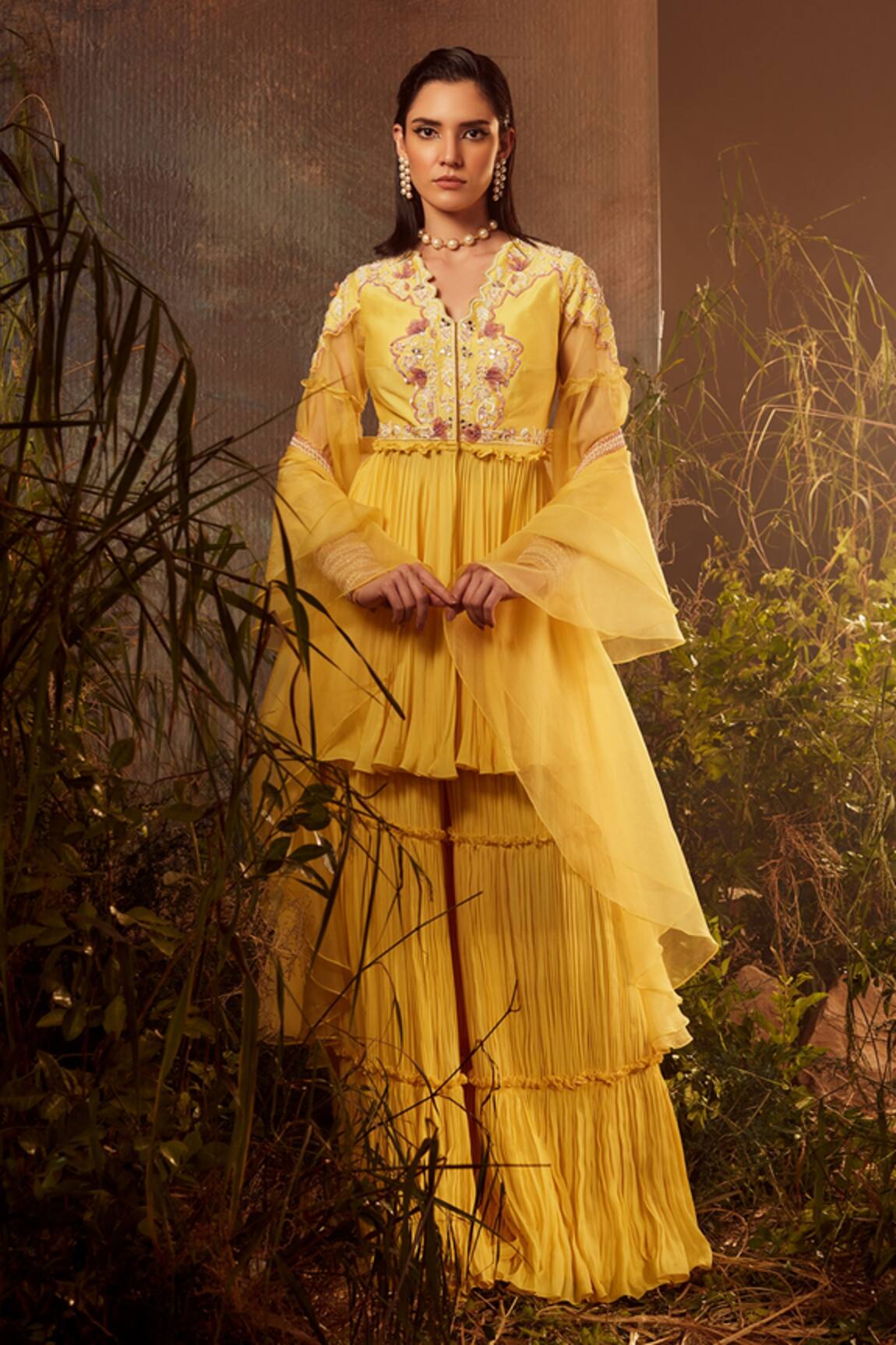 Dheeru Taneja Embroidered Gharara Set