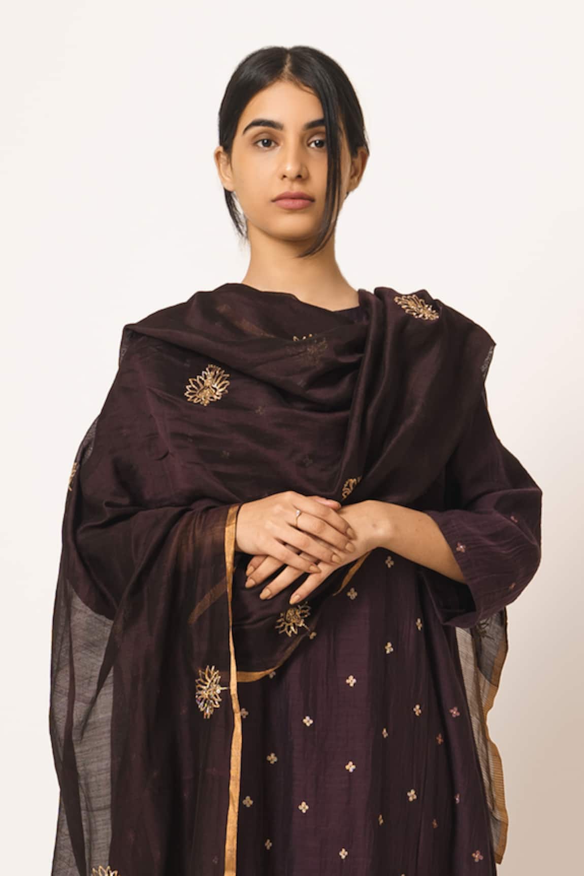 Dot Chanderi Embroidered Dupatta