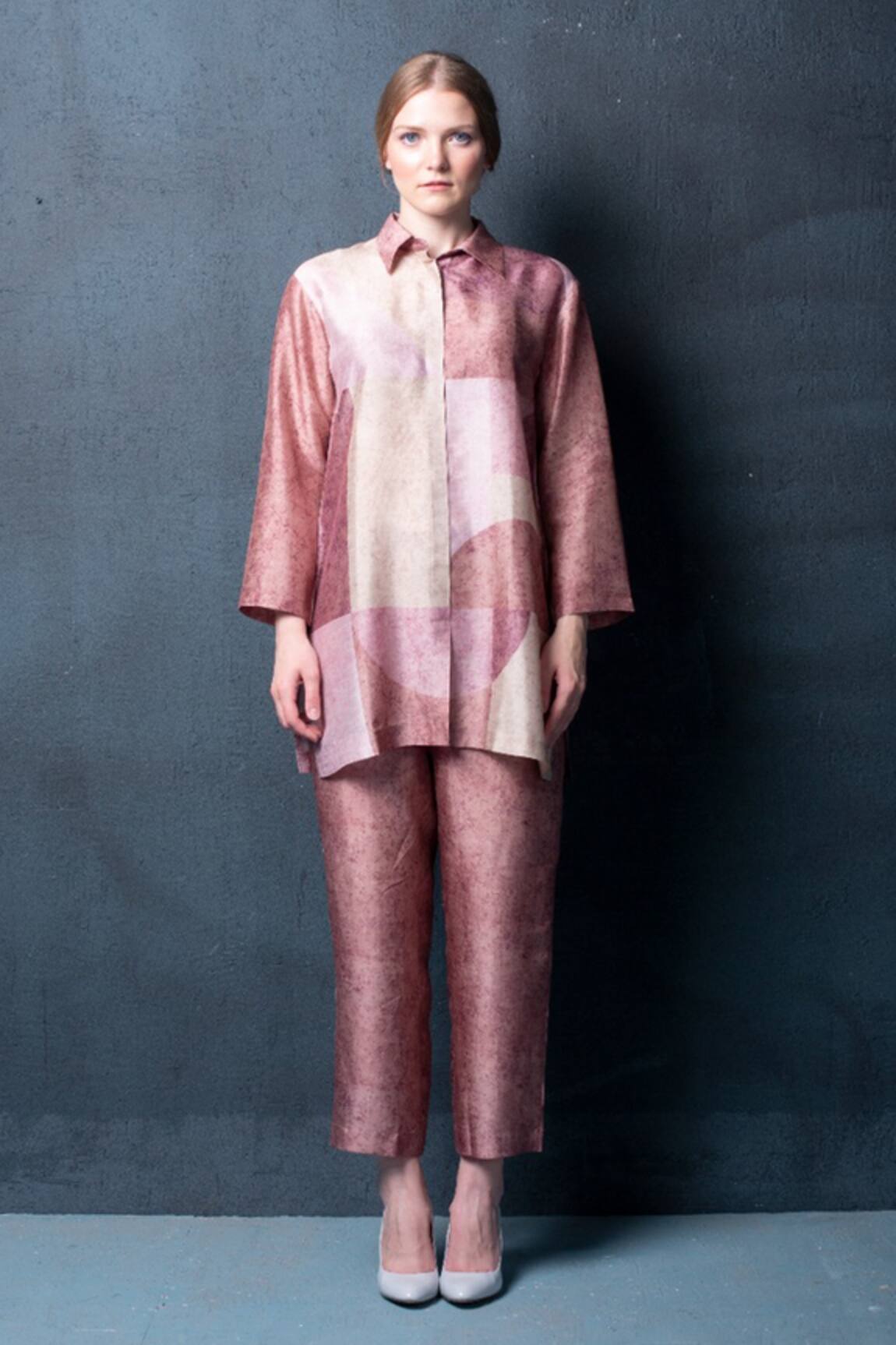 Clos Geometric Abstract Print Tunic & Pant Set