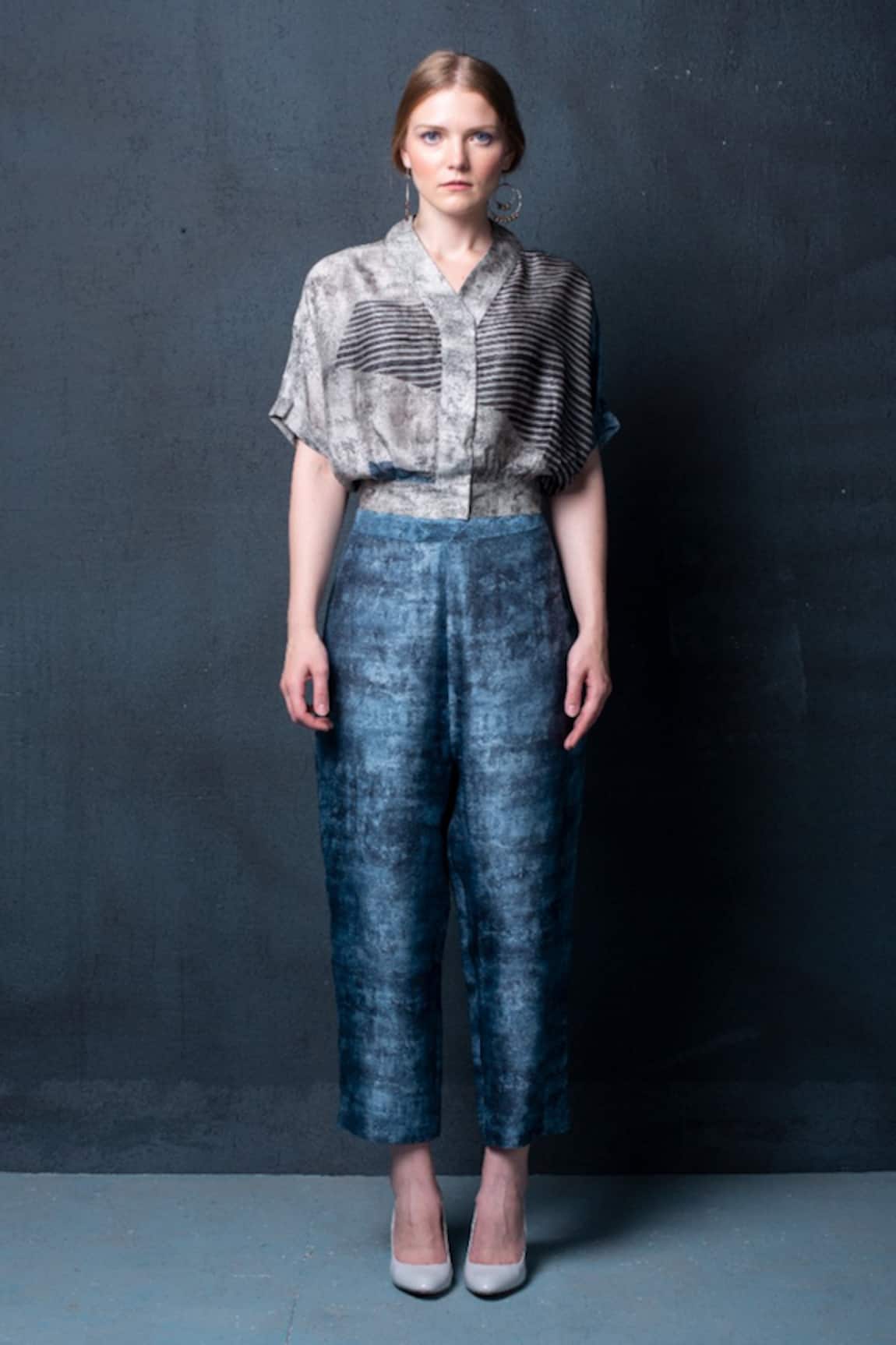 Clos Geometric Abstract Print Top & Pant Set