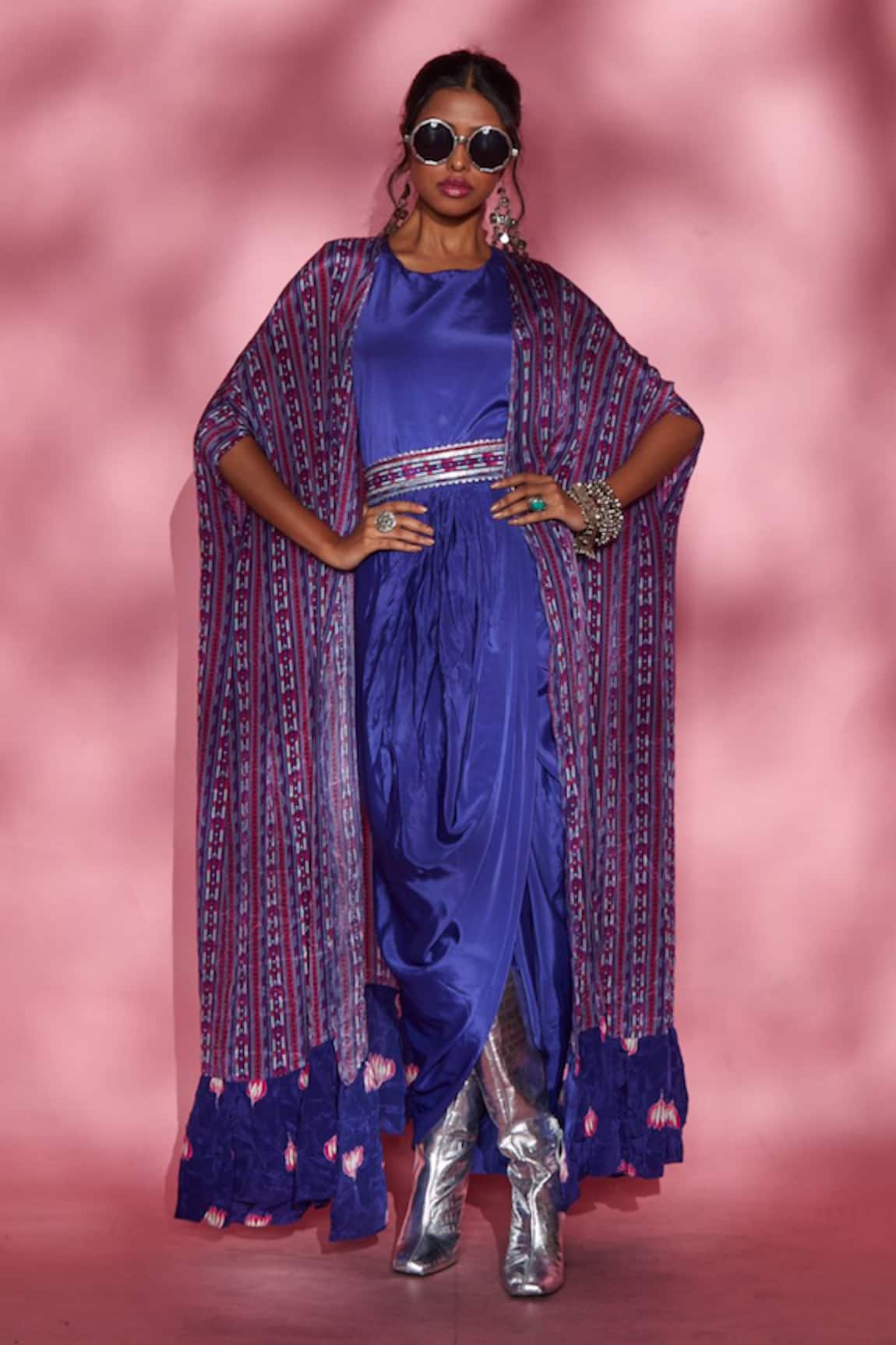 Esha L Amin Printed Long Cape 