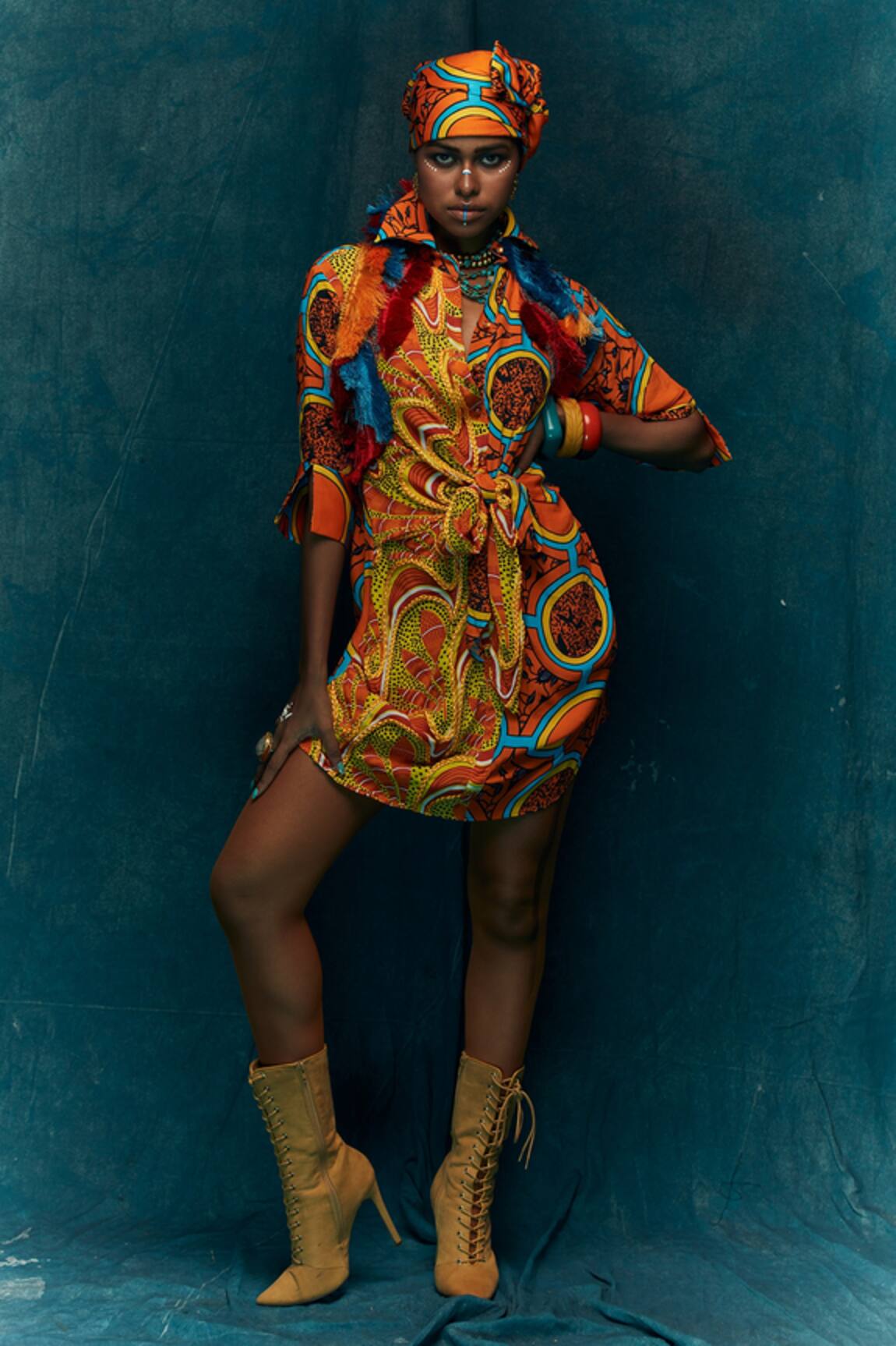 Esha L Amin Abstract Pattern Shirt Dress