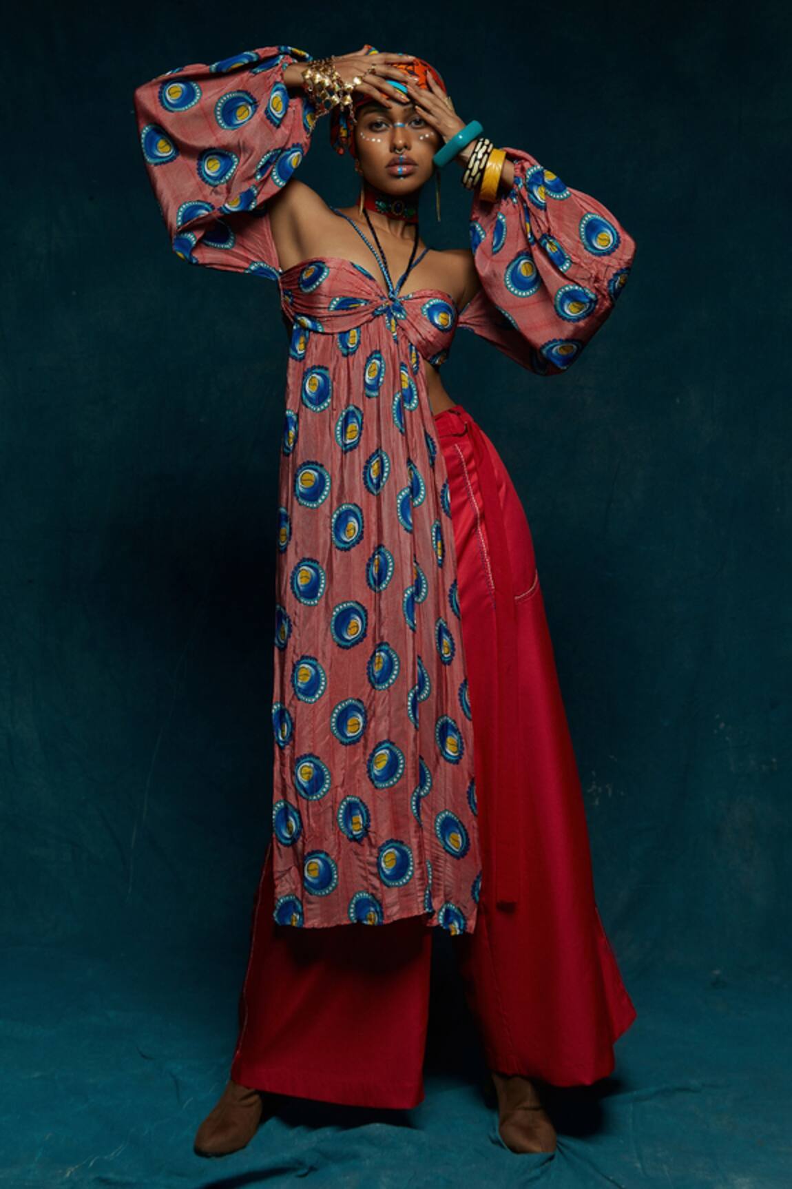 Esha L Amin Tennis Ball Pattern Bralette Top